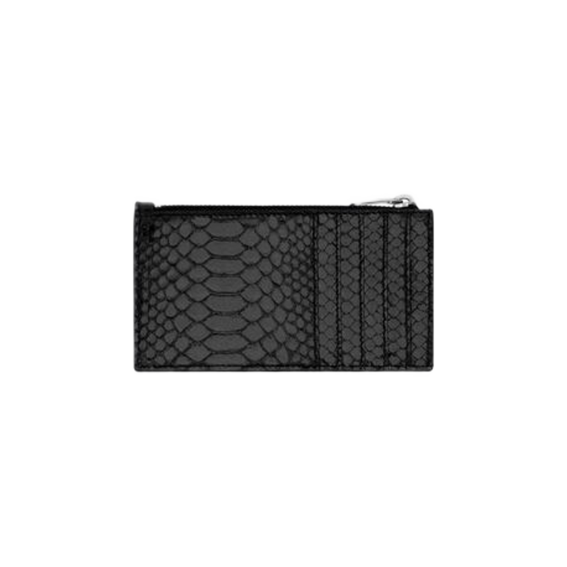 Saint Laurent Cassandre Fragments Zippered Card Case In Python Black 상세 이미지 2