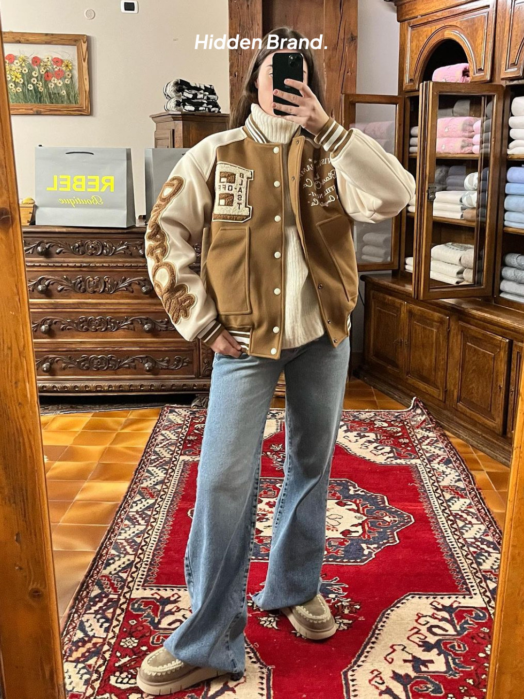 (W) Mou Eskimo 40 Vanilla, (W) Mou Eskimo 18 Camel 착용 스타일 - 4