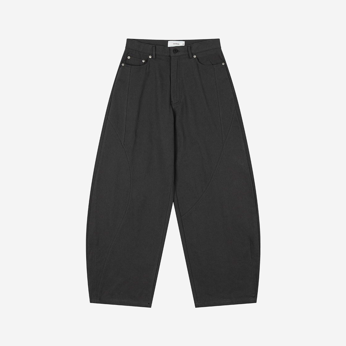 KM3DPALWV02GP Waviness Oblique Curved Chino Pants Graphite