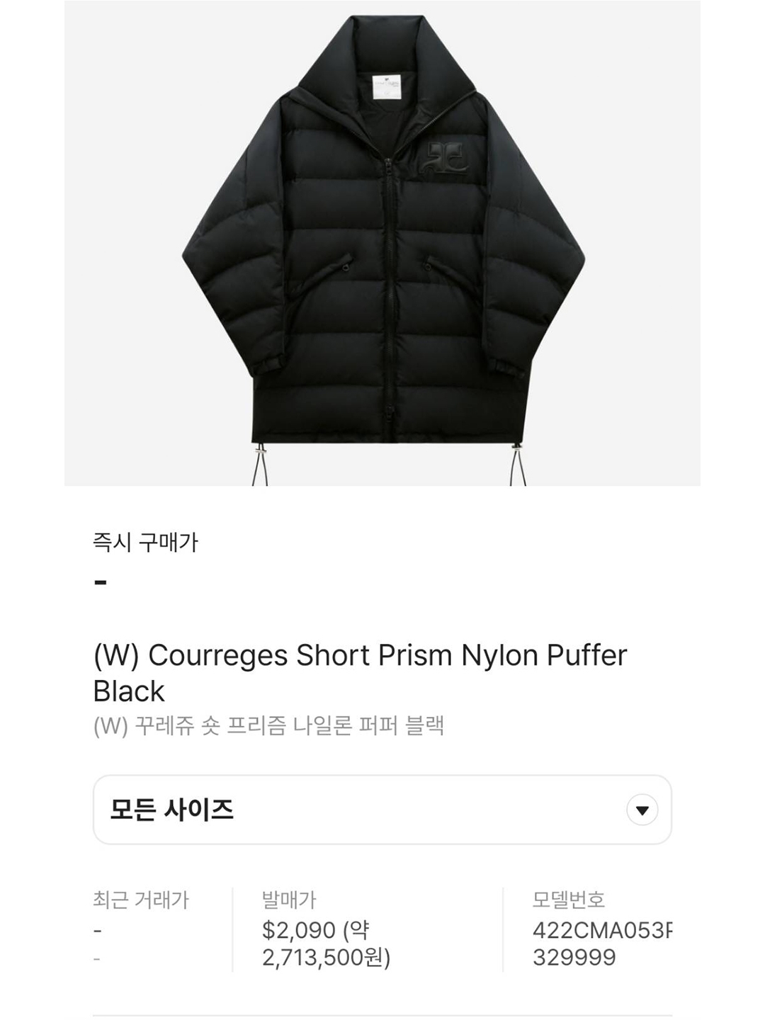 (W) Courreges Short Prism Nylon Puffer Black 착용 스타일 - 8