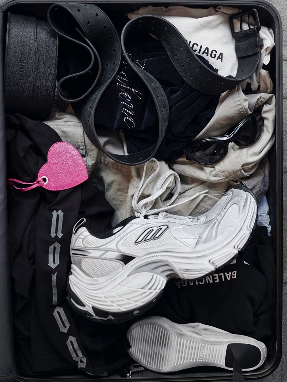 Balenciaga 10XL Sneakers White Black Grey, (W) Balenciaga 10XL Sneakers White Black Grey 착용 스타일 - 1
