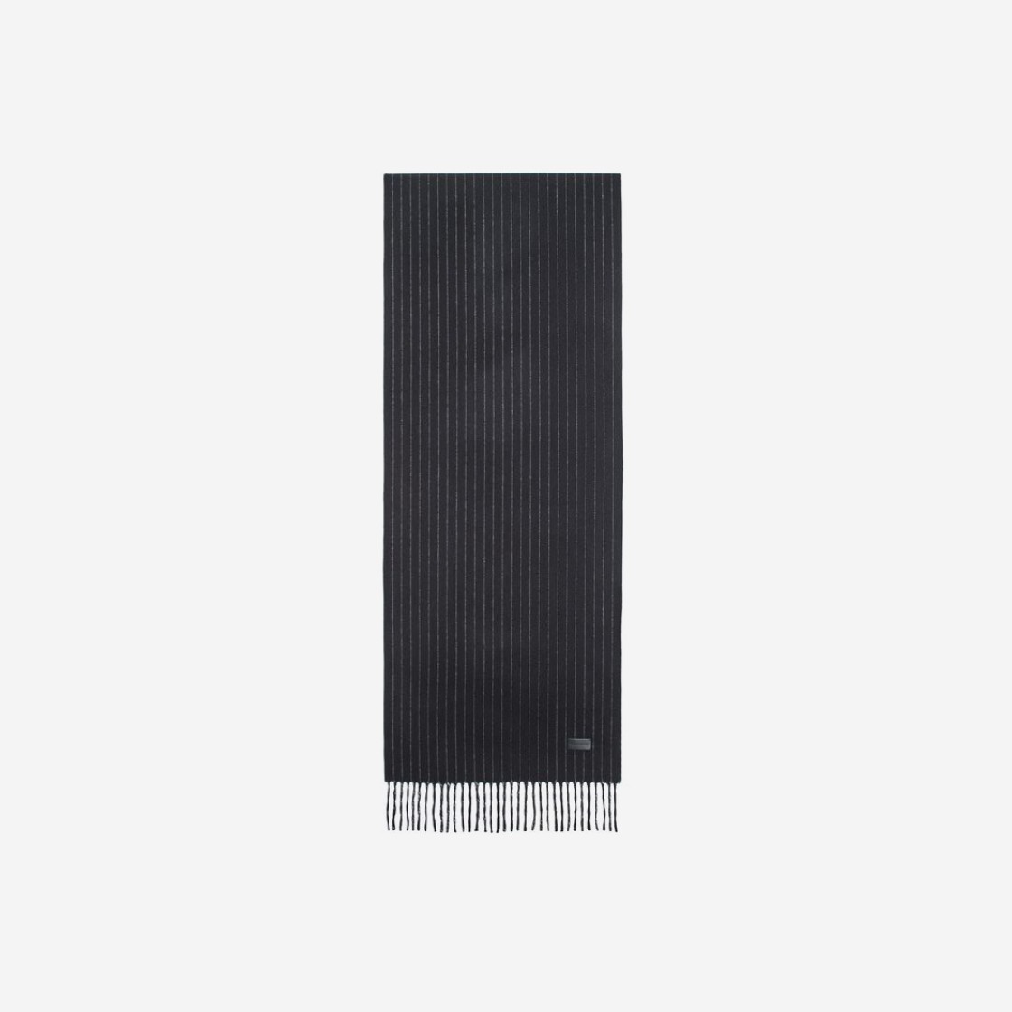 Saint Laurent Signature Striped Scarf In Cashmere And Wool Jacquard Black Ivory 상세 이미지 1