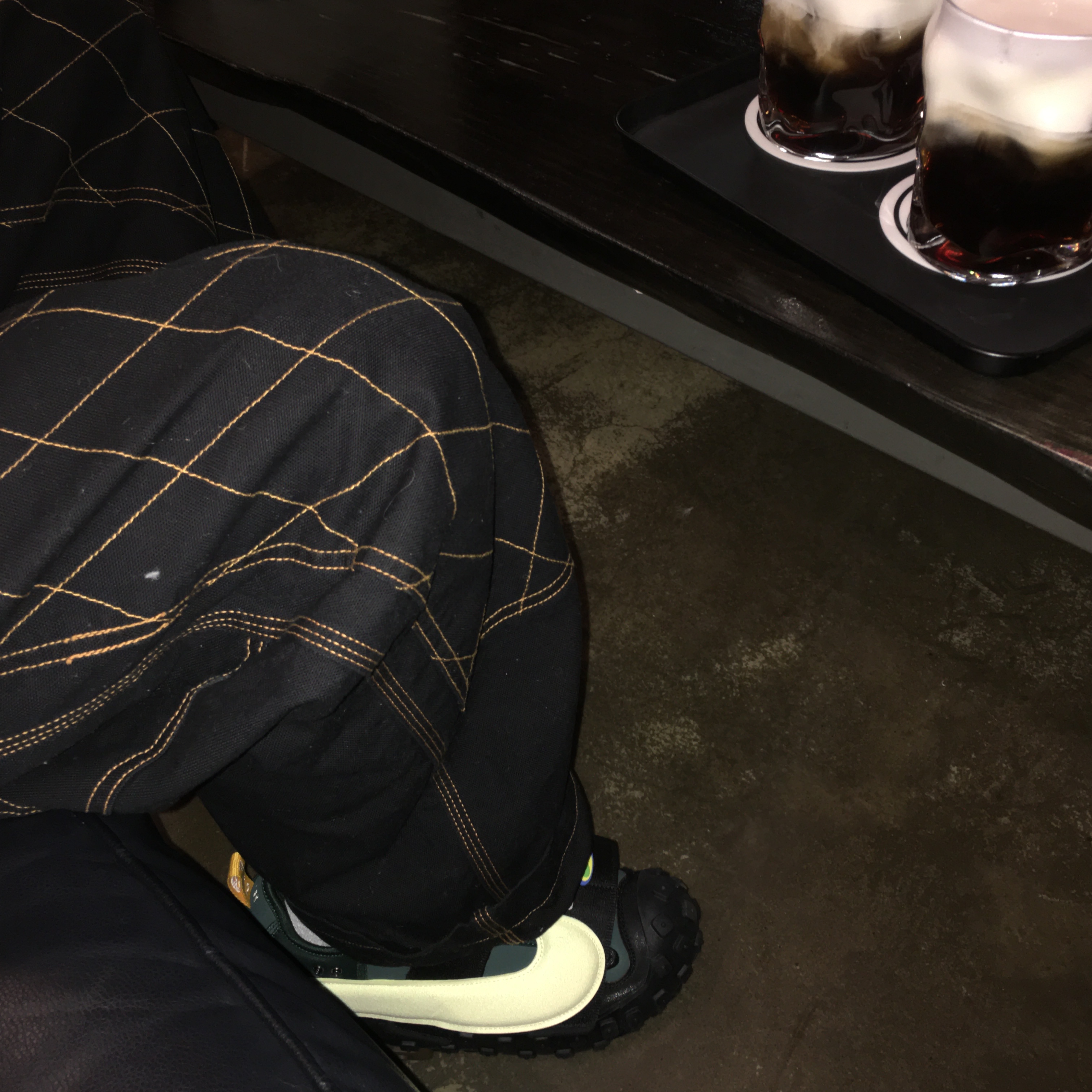 Kapital Thin Canvas Wide Lumbar Pants Black, Palace Dog Ear Shell 6-Panel Black - 21FW 착용 스타일 - 4