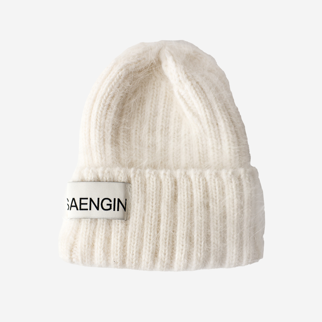 23WTAC020 Saenginstudios Angora Color Beanie Whtie