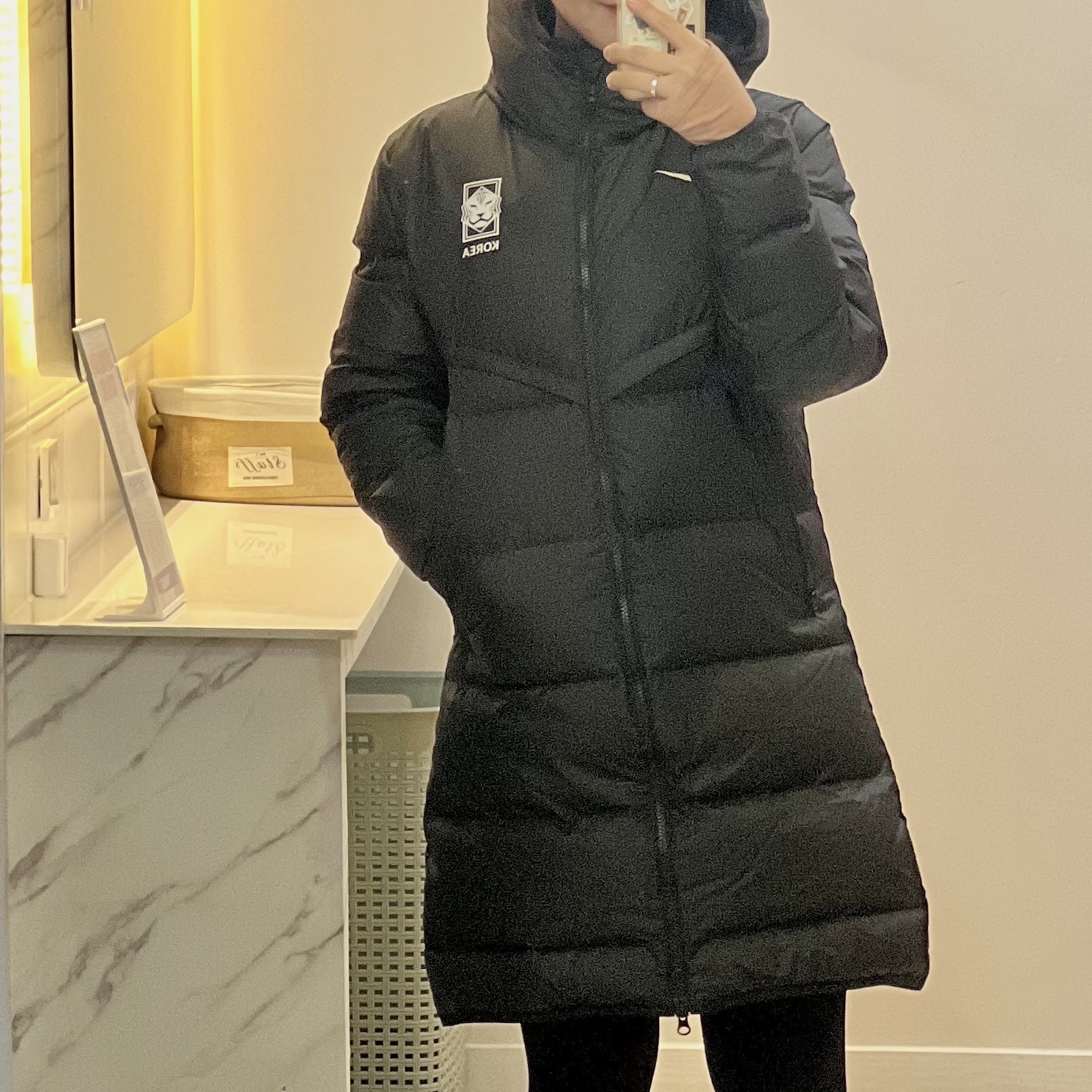 Nike Korea Strike Storm-Fit Down Football Jacket Black 착용 스타일