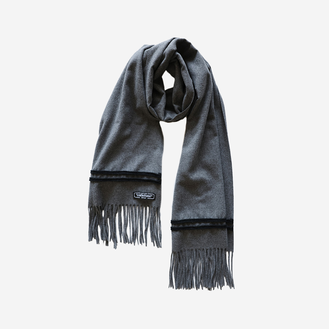 23WTAC005 Saenginstudios Angora Line Knit Muffler Charcoal