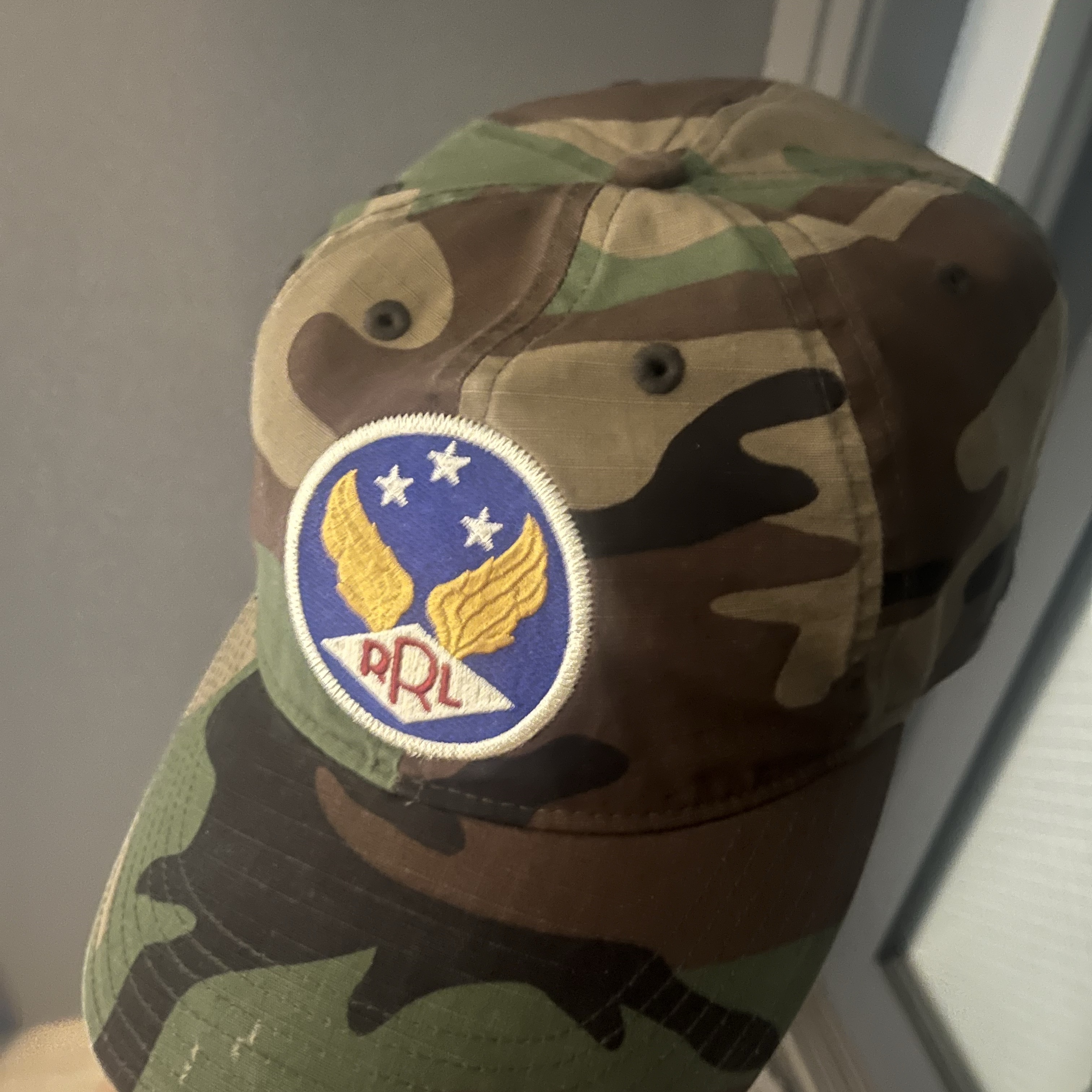 Double RL Garment Dyeing Twill Ball Cap Camouflage 착용 스타일