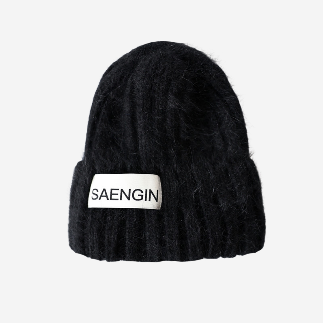 23WTAC011 Saenginstudios Angora Color Beanie Black