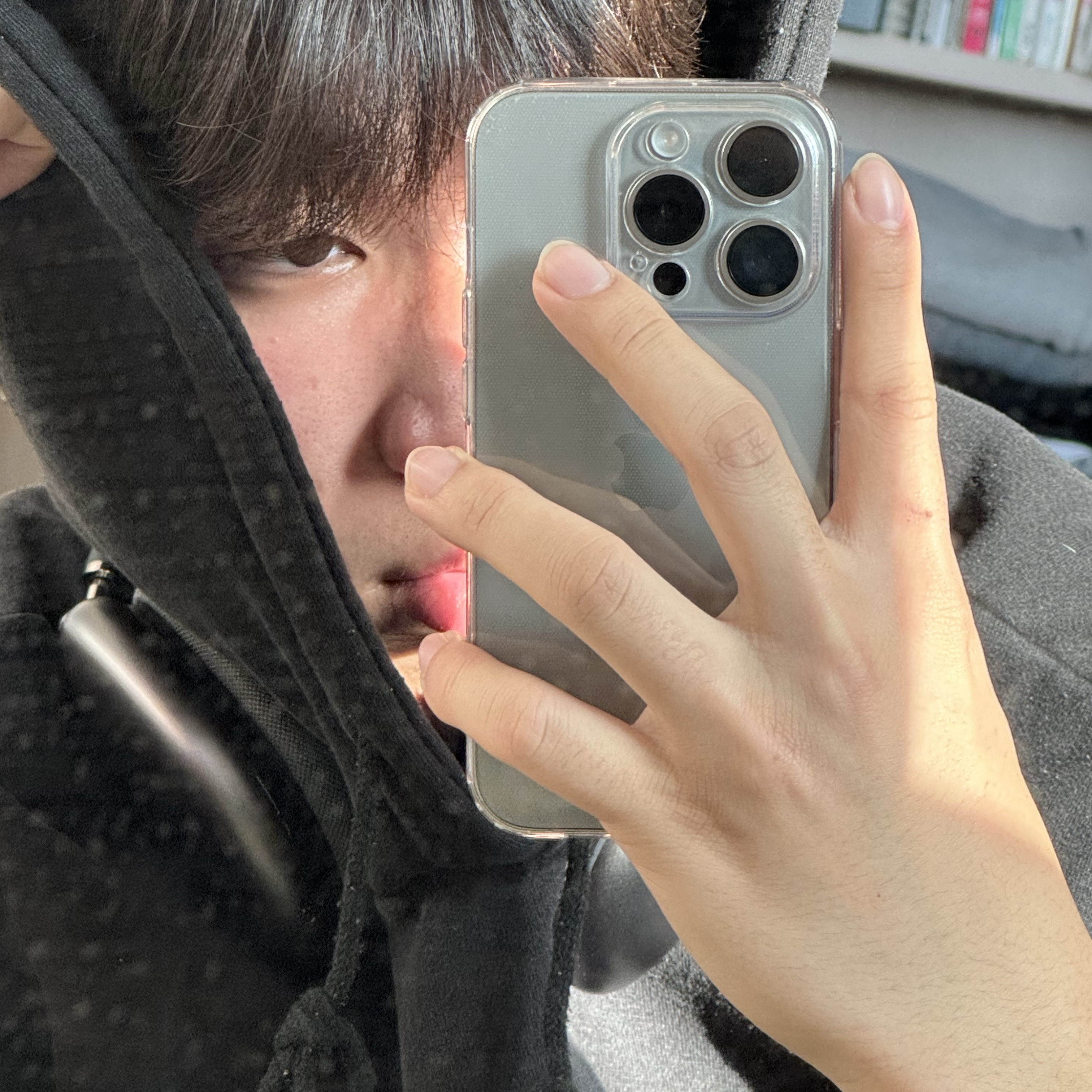 Apple iPhone 15 Pro 128GB Natural Titanium (Korean Ver.), Apple AirPods Max Lightning Space Gray (Korean Ver.) 착용 스타일 - 2