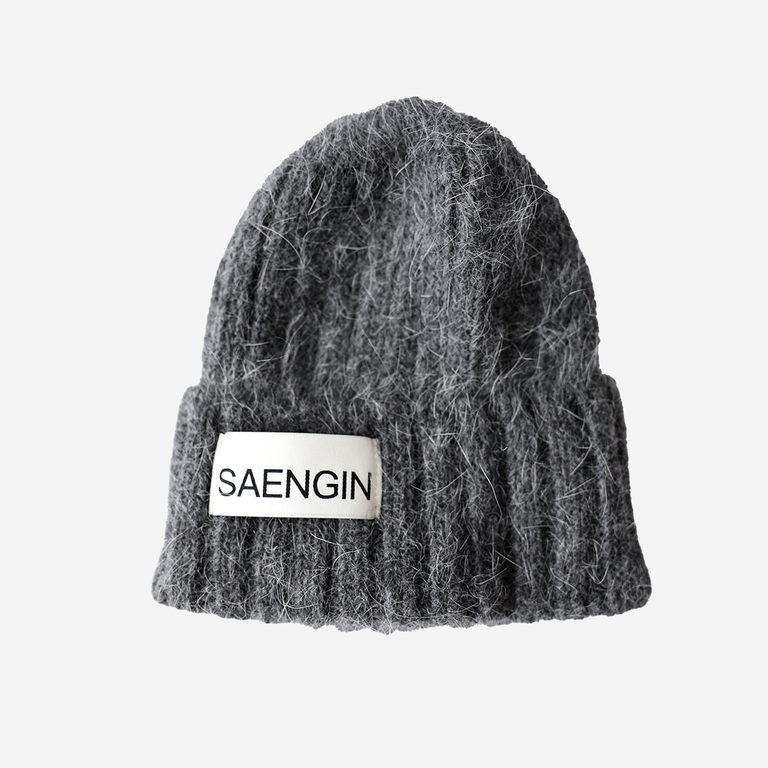 23WTAC018 Saenginstudios Angora Color Beanie Charcoal