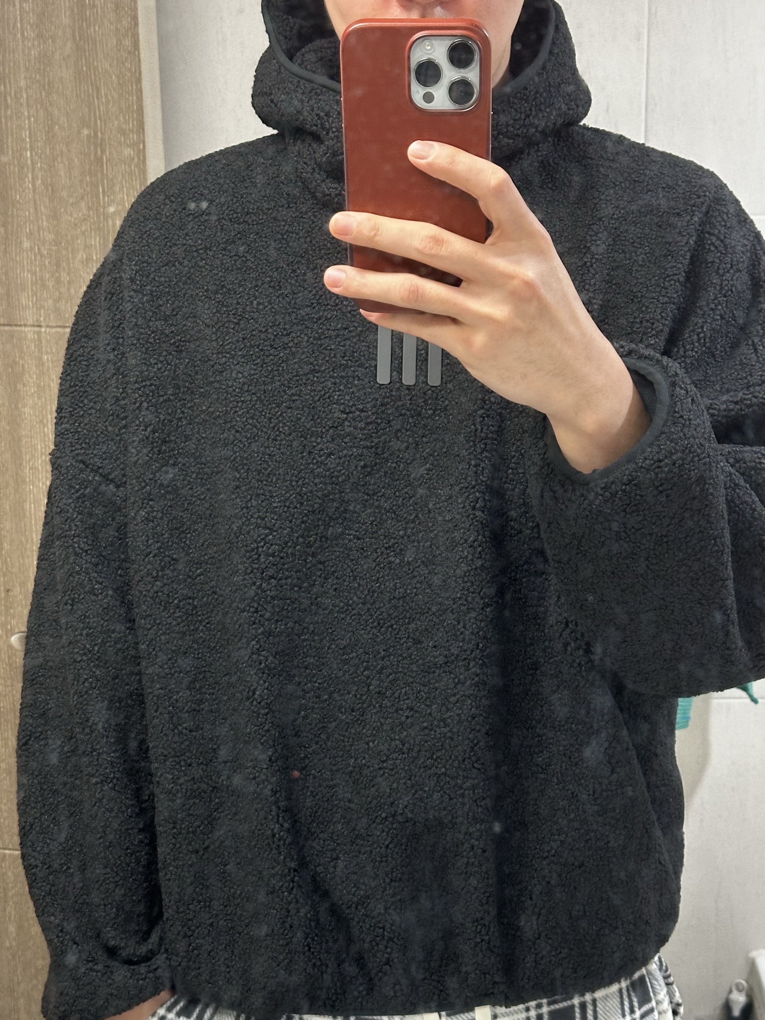 Adidas x Fear of God Athletics Hike Hoodie Black - KR Sizing 착용 스타일 - 1