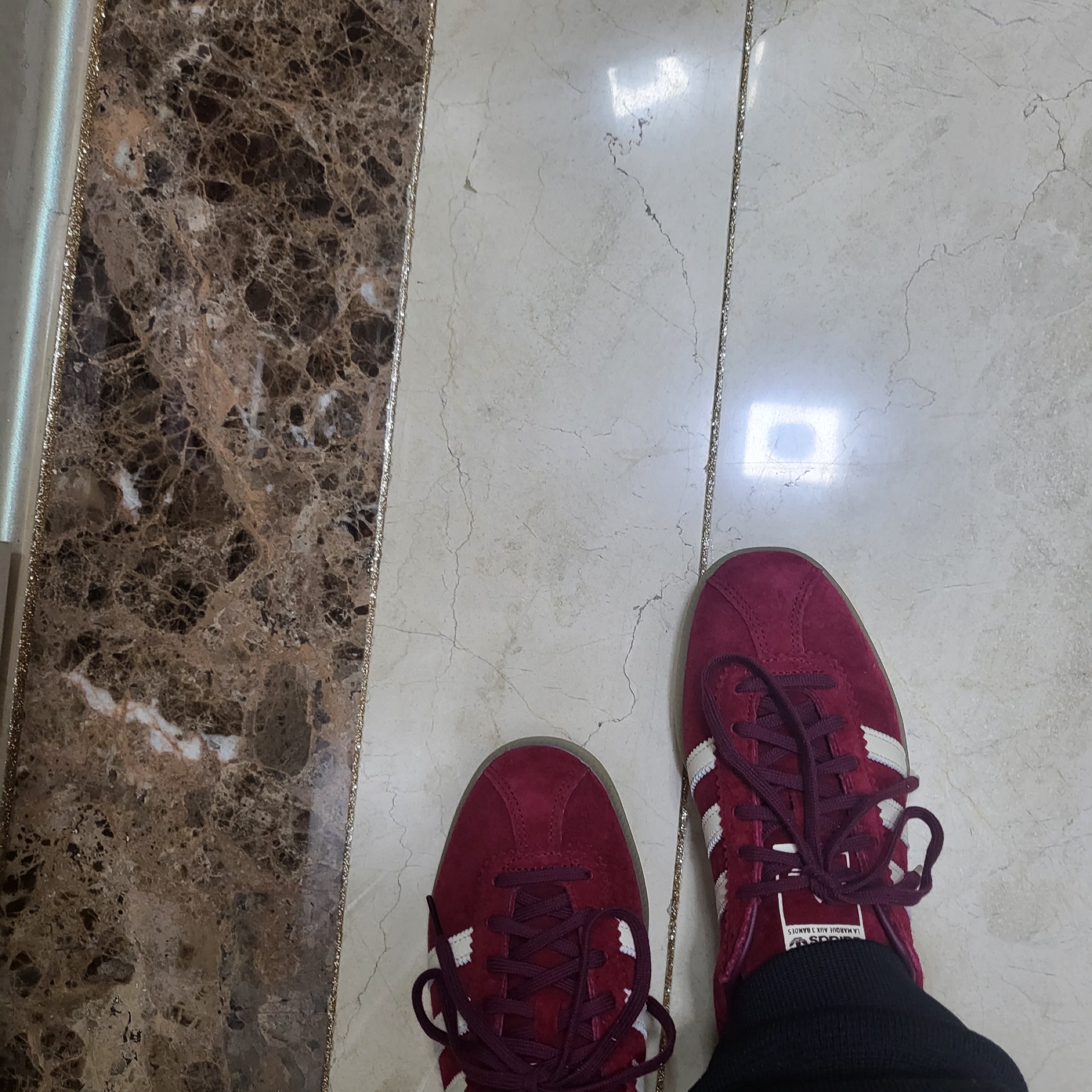 Adidas Bermuda College Burgundy 착용 스타일