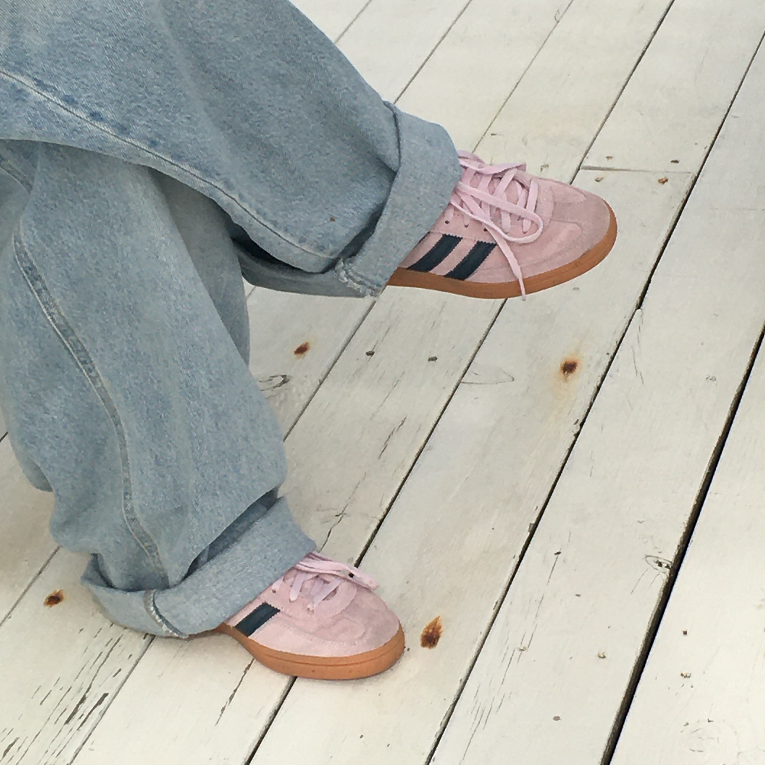 (W) Adidas Spezial Handball Clear Pink 착용 스타일 - 2