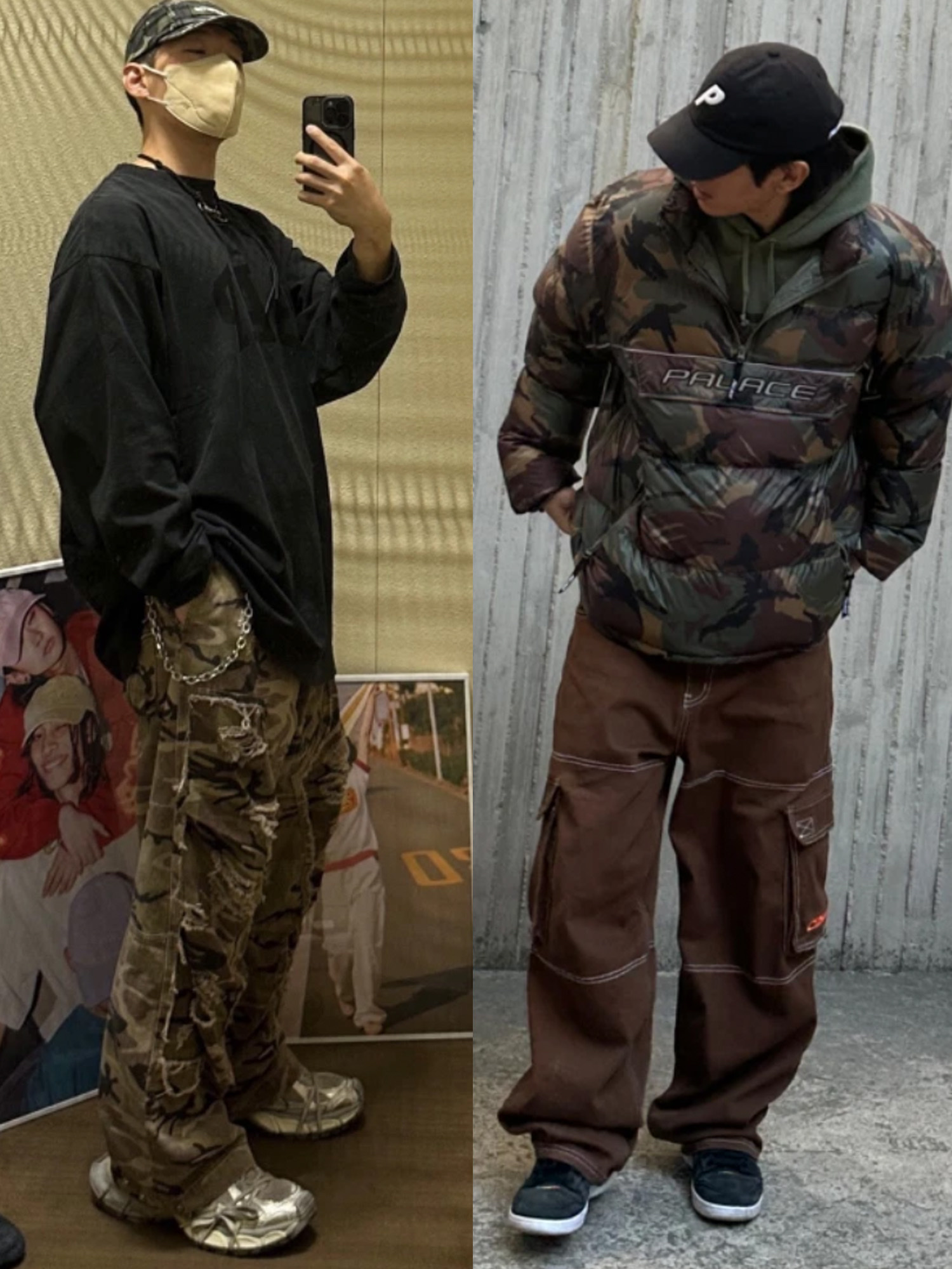Supreme Corduroy Camp Cap Beige - 23FW, Supreme Military Camp Cap Olive Camo - 23SS 착용 스타일 - 2