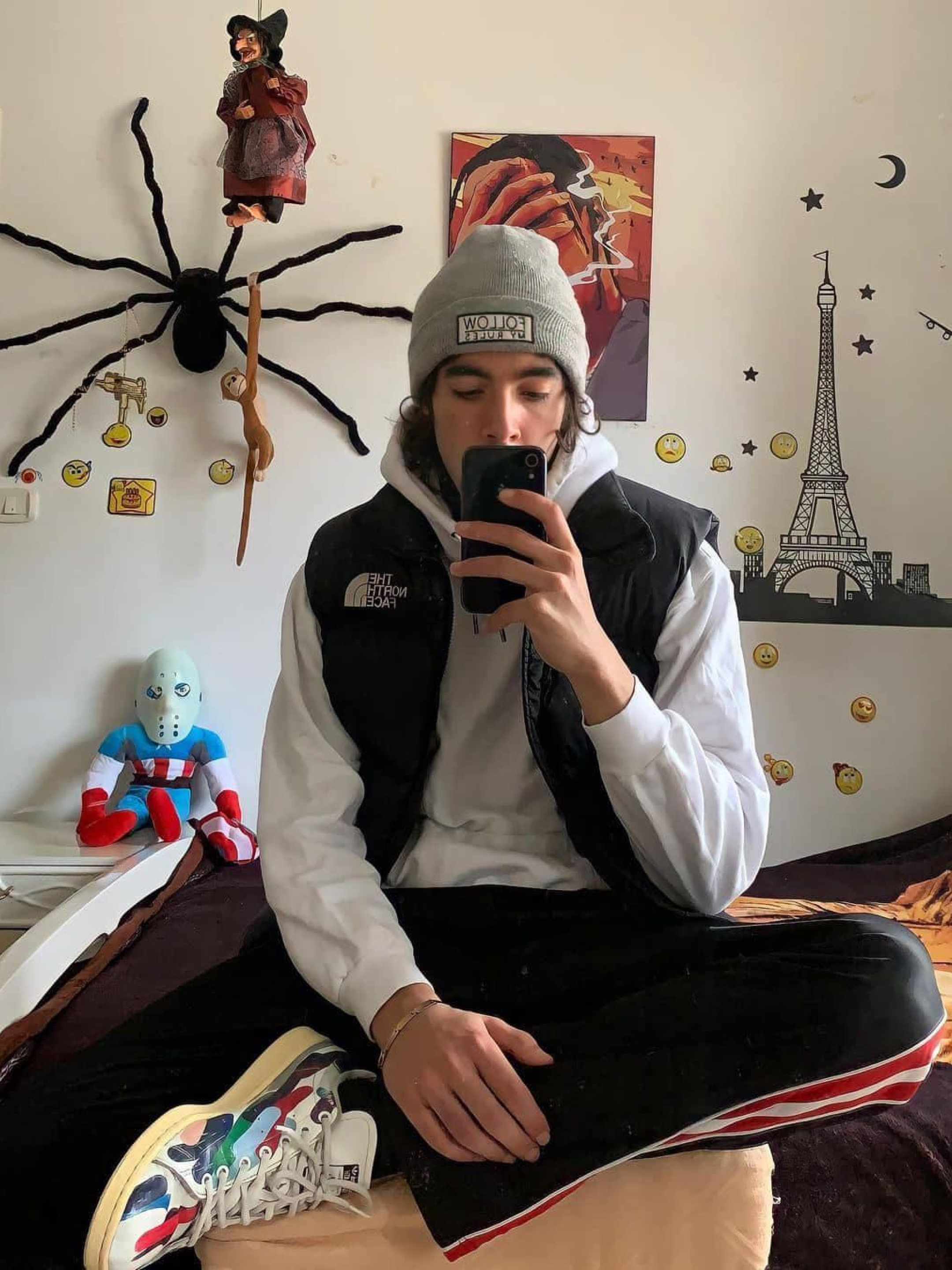 The North Face Nuptse On Ball Vest Real Black, The North Face 1996 Retro Nuptse Vest Black 착용 스타일 - 2