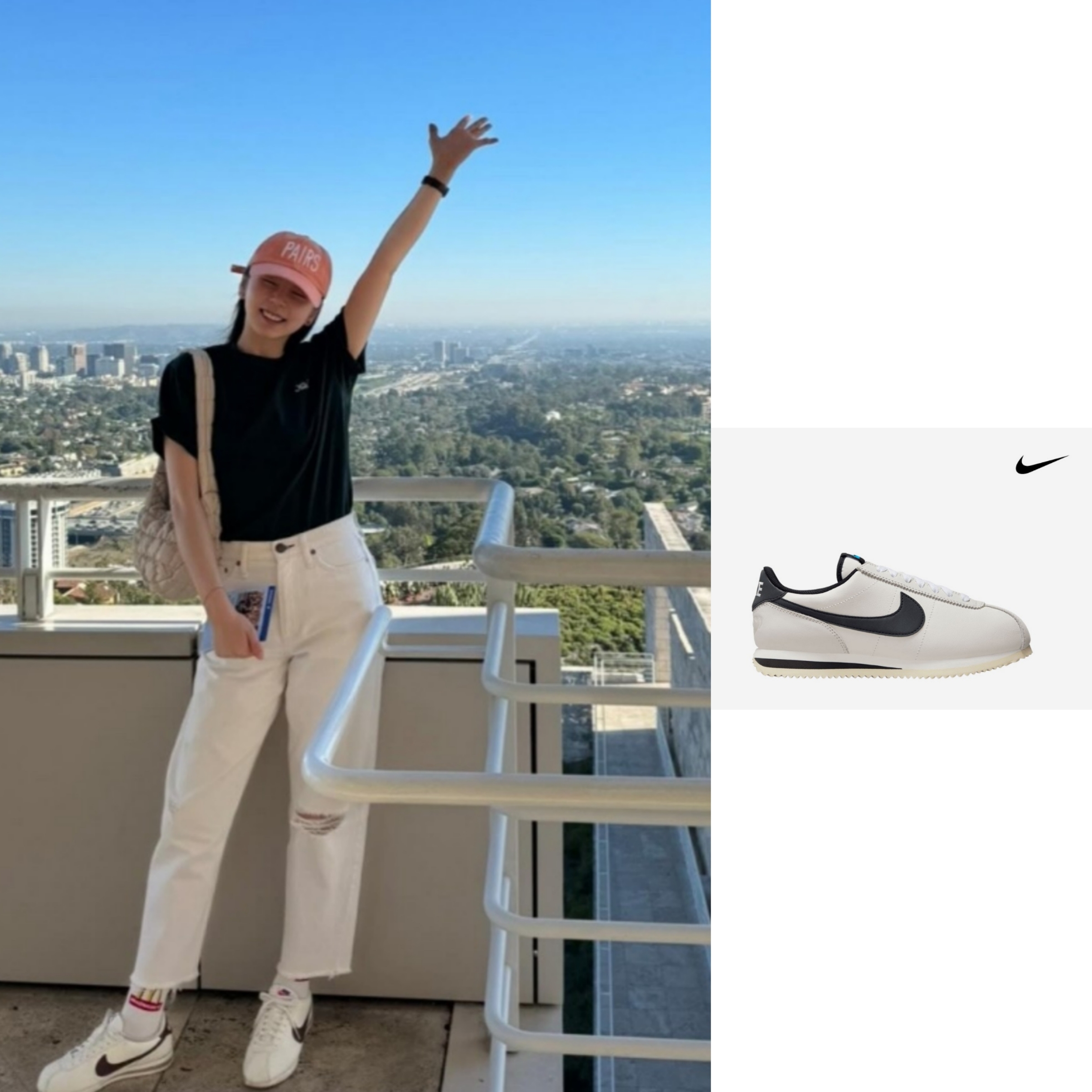 (W) Nike Cortez SE Supersonic Phantom Light Bone 착용 스타일 - 1