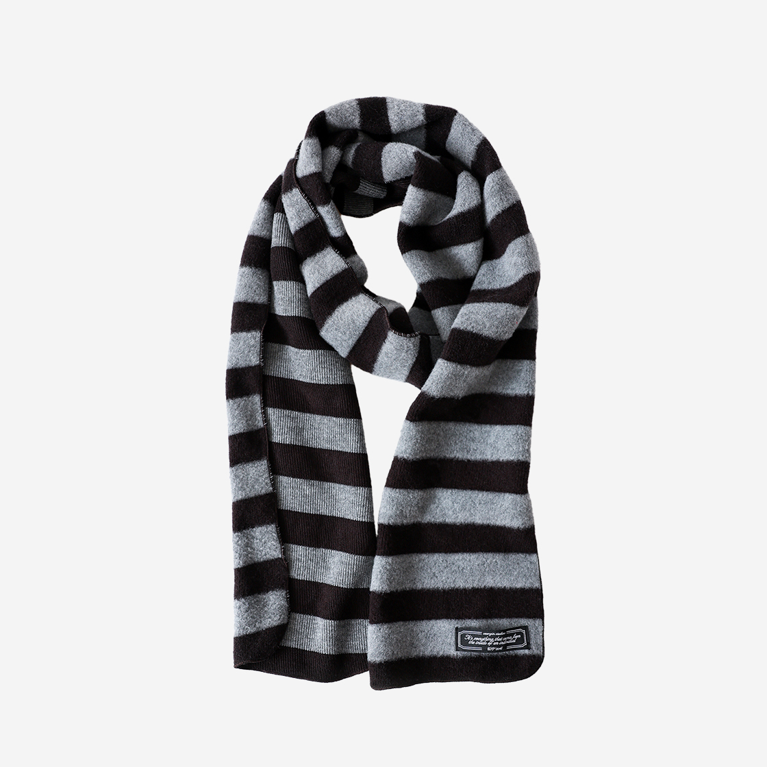23WTAC017 Saenginstudios Stripe 2Way Knit Muffler Gray