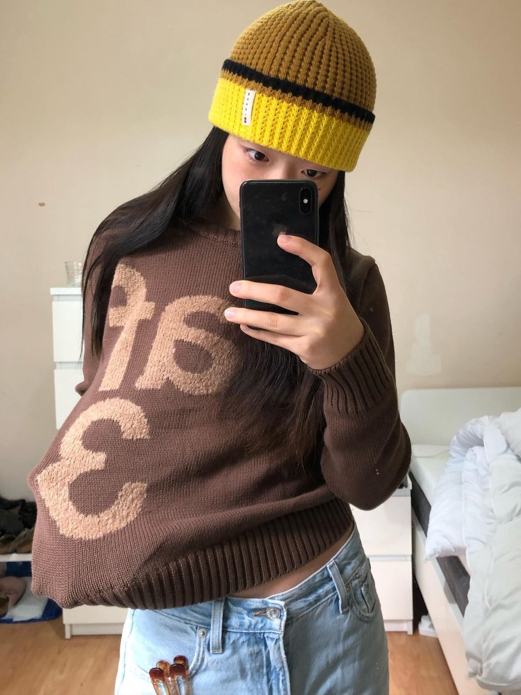 [KREAM 단독] Safarispot Women Basic Safari Knit Brown, [KREAM 단독] Safarispot Basic Safari Knit Brown 착용 스타일