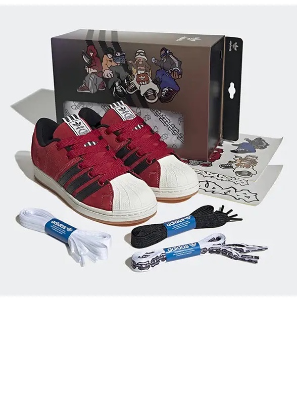 Adidas x YNuK Superstar Supermodified Power Red 착용 스타일
