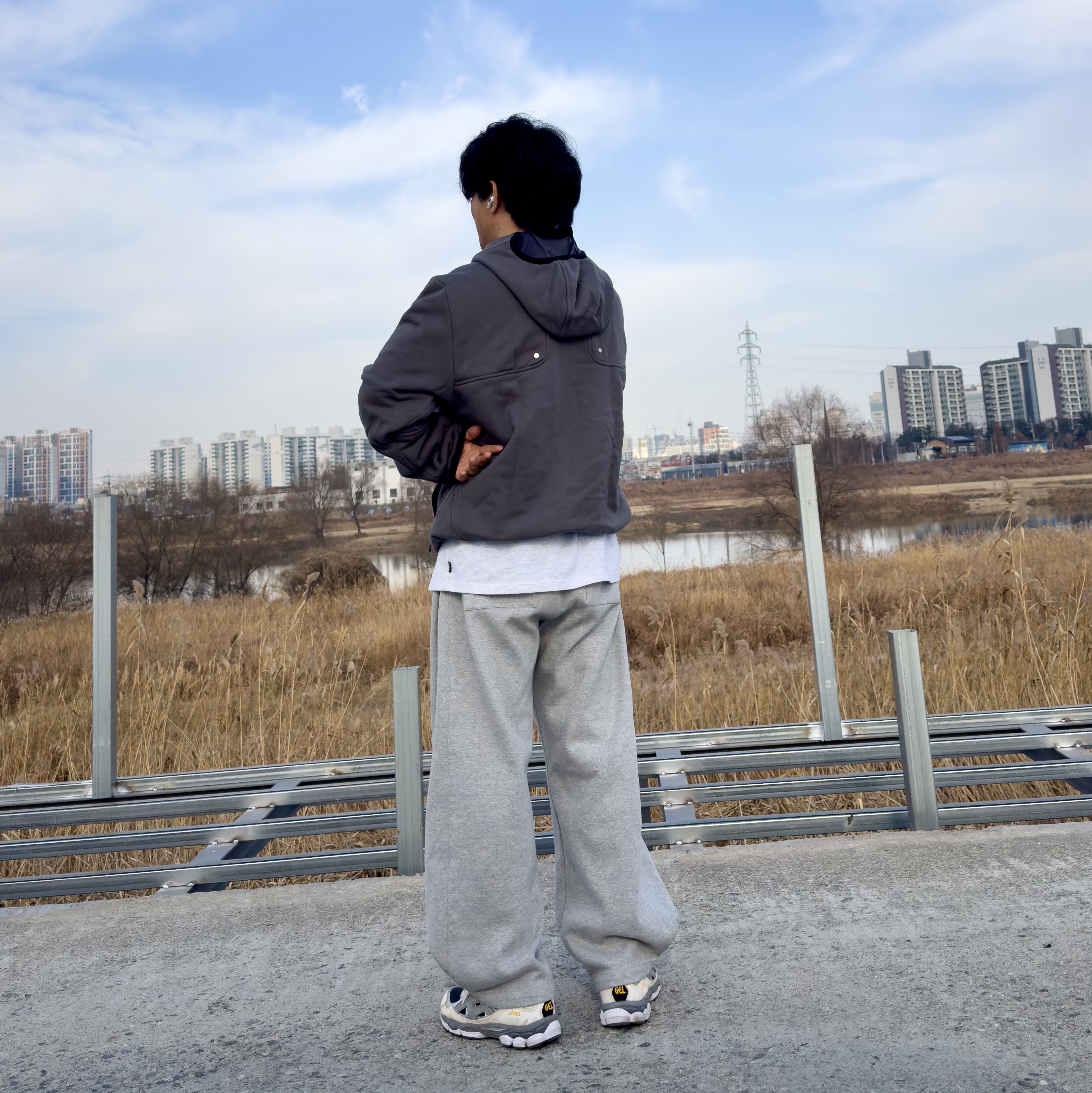 Undermycar Marshall Chest Pocket Balaclava Zip-Up Chimera - 22SS, Asics Gel-NYC Black Clay Grey 착용 스타일 - 2