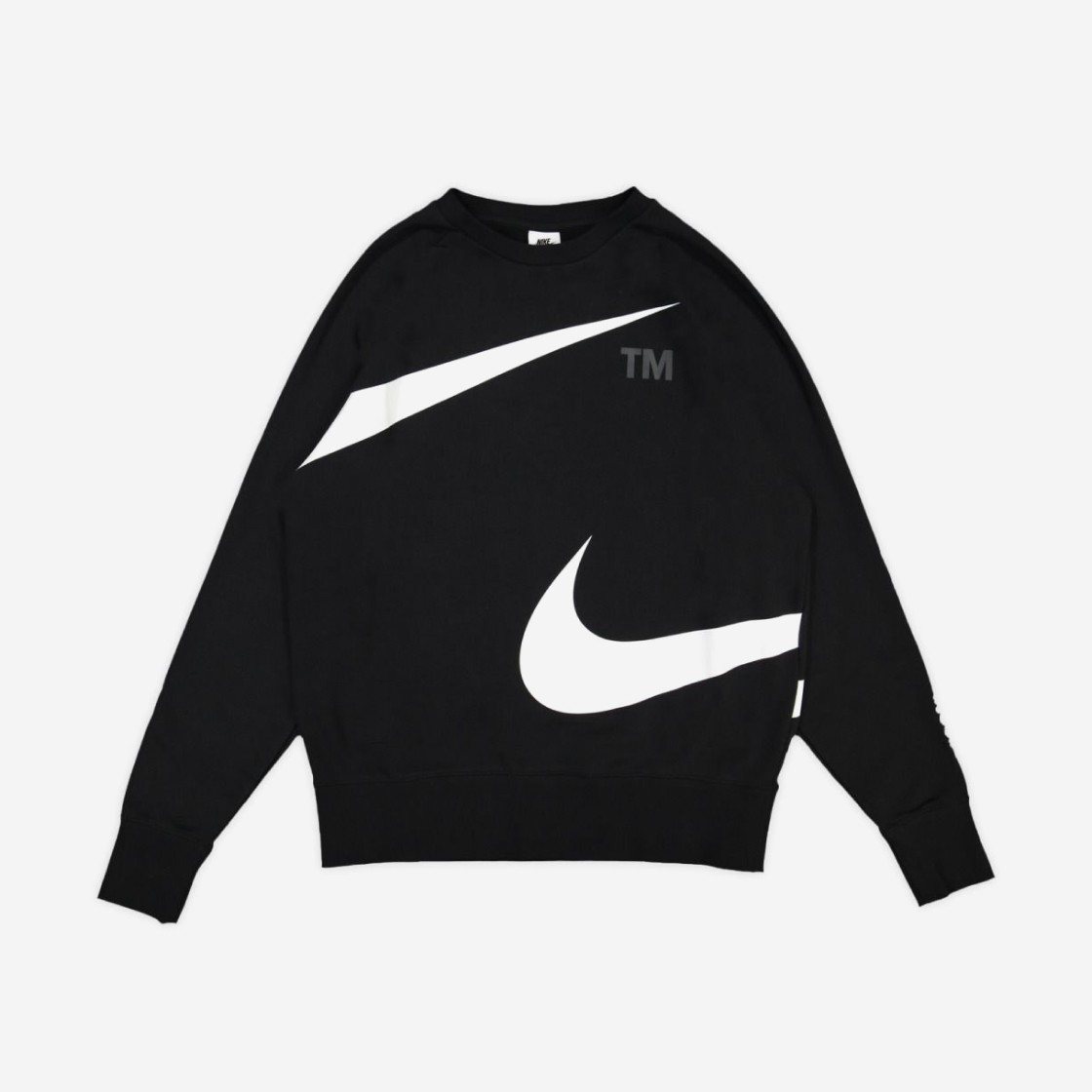 Nike NSW Swoosh Fleece Sweatshirt Black - Asia 상세 이미지 1