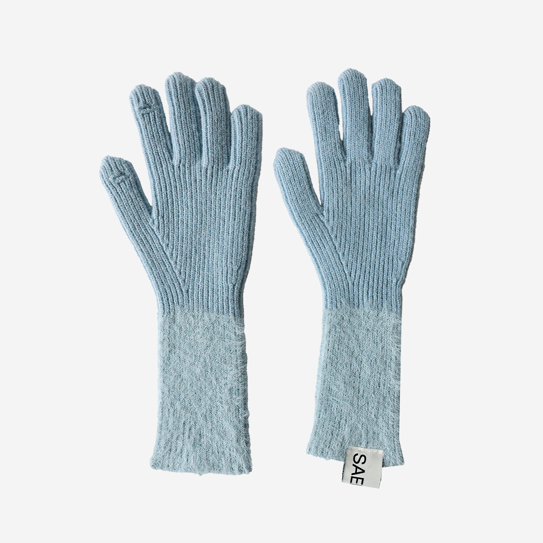 23WTAC012 Saenginstudios Fur Finger Gloves Blue