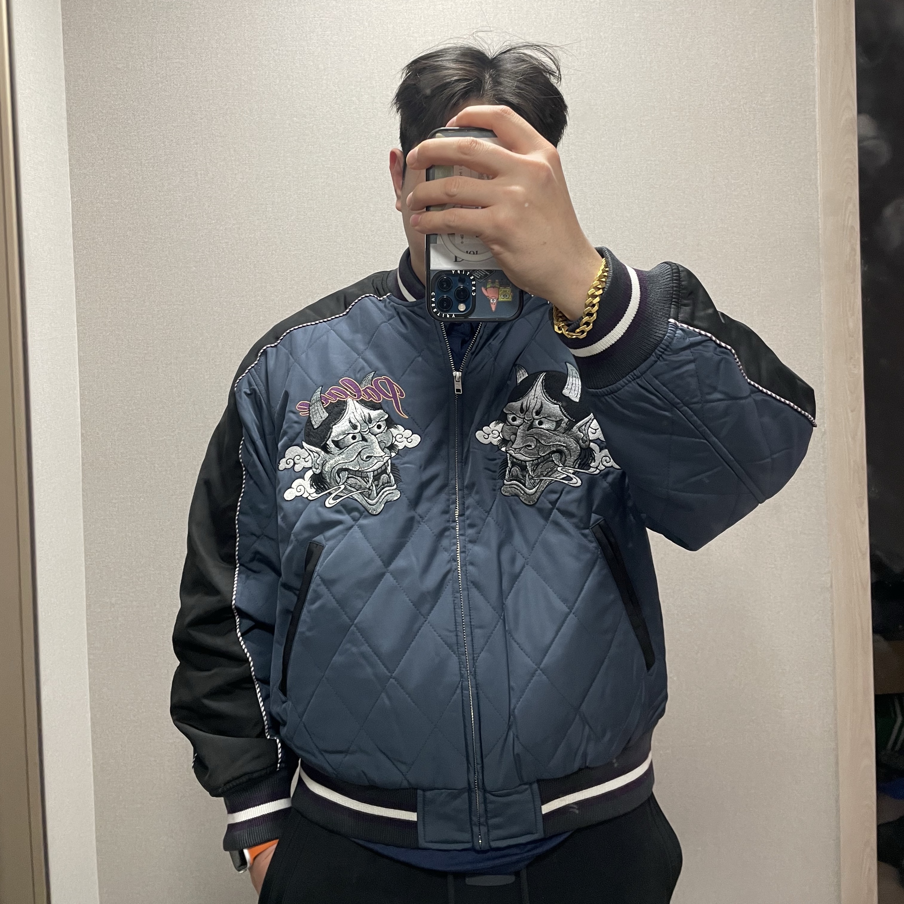 Palace Festival Bomber Jacket Black - 23FW, Adidas x Fear of God Athletics Heavy Fleece Sweatpants Black - KR Sizing 착용 스타일 - 1