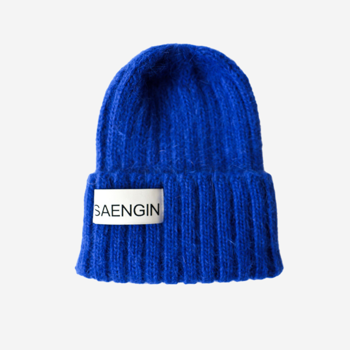 23WTAC021 Saenginstudios Angora Color Beanie Blue