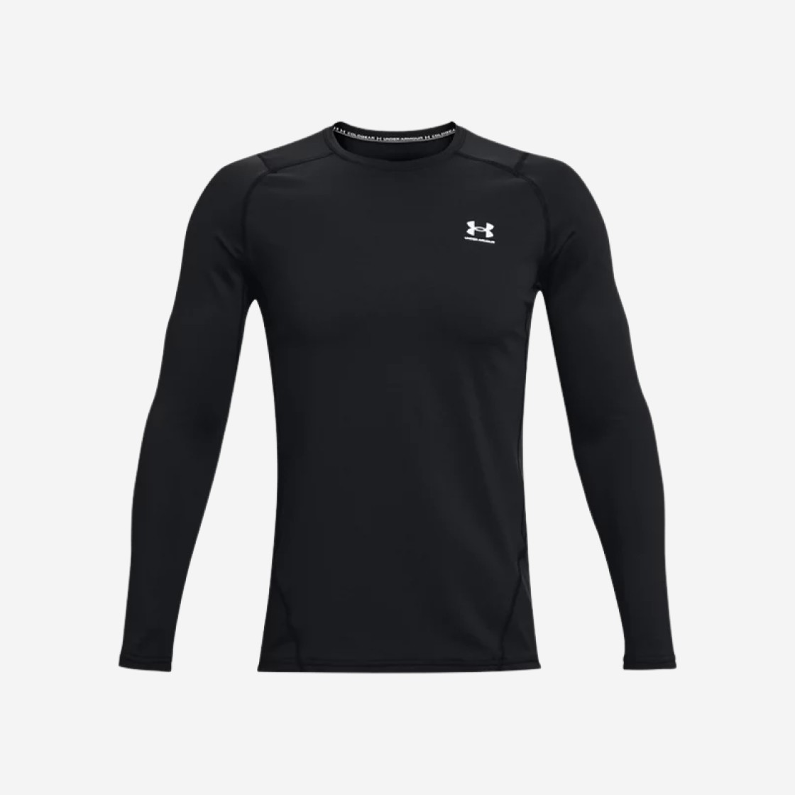 Under Armour ColdGear Fitted Crew Black White 상세 이미지 1