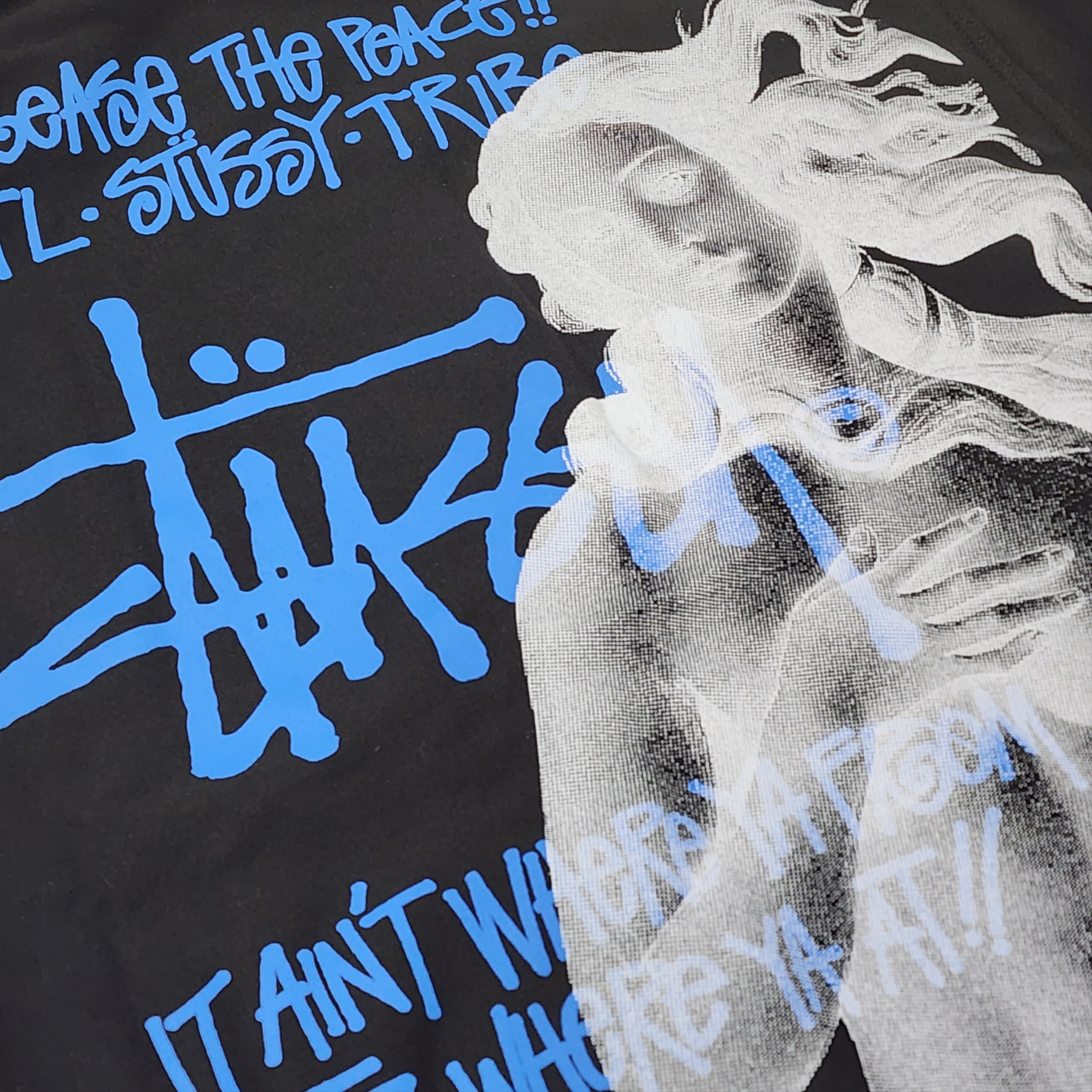 Stussy Ist Venus Zip Hoodie Black 착용 스타일 - 2