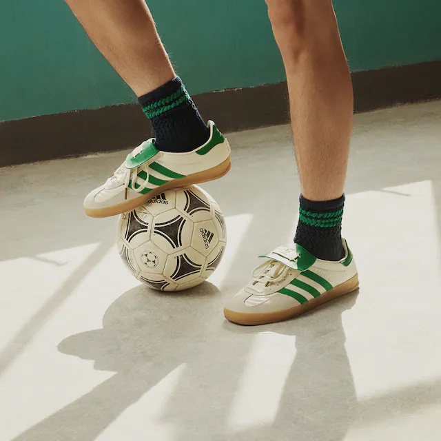 Adidas x Foot Industry Gazelle Indoor Off White Green 착용 스타일