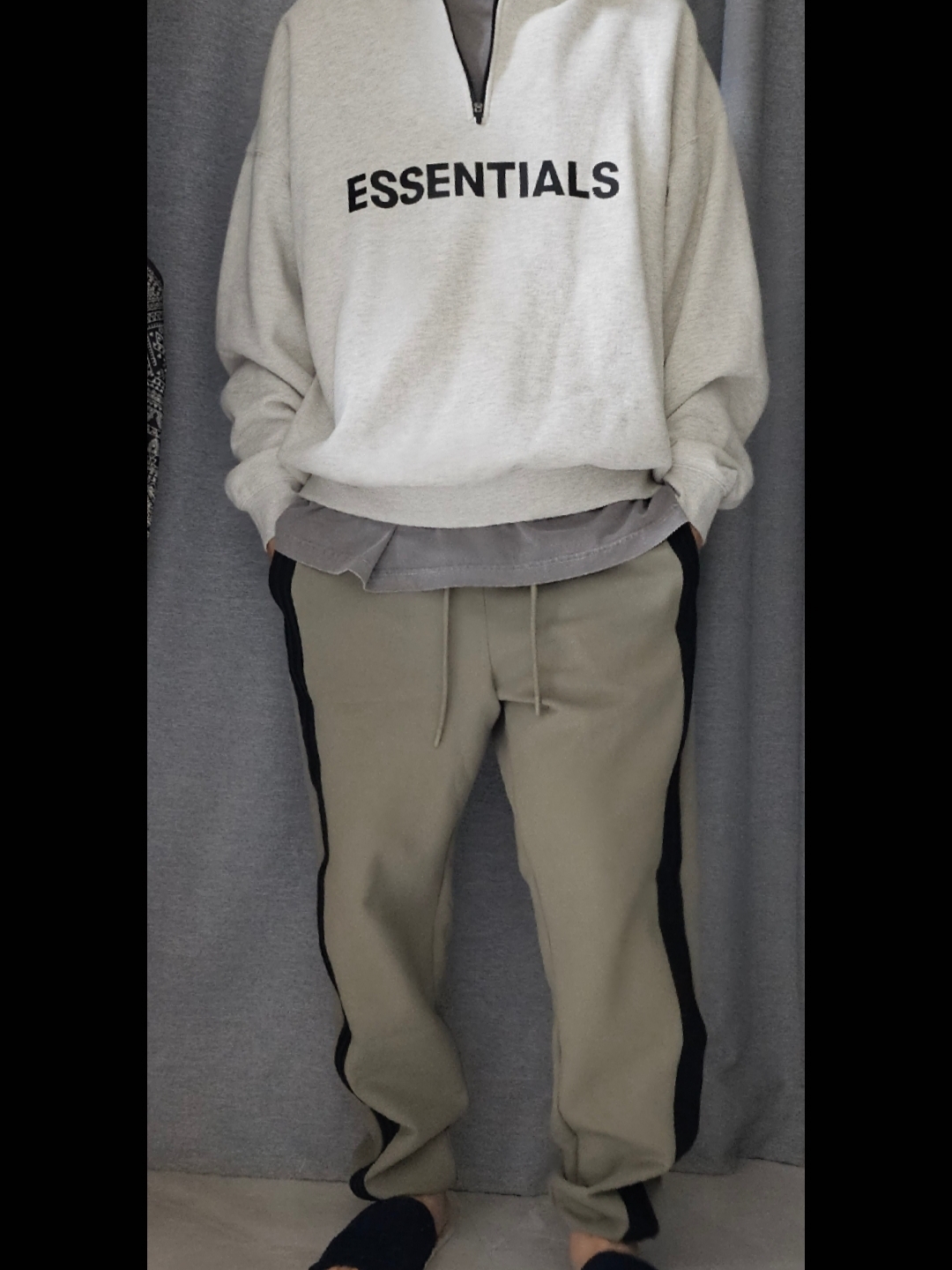 Adidas x Fear of God Athletics Suede Fleece Sweatpants Clay - KR Sizing 착용 스타일 - 2