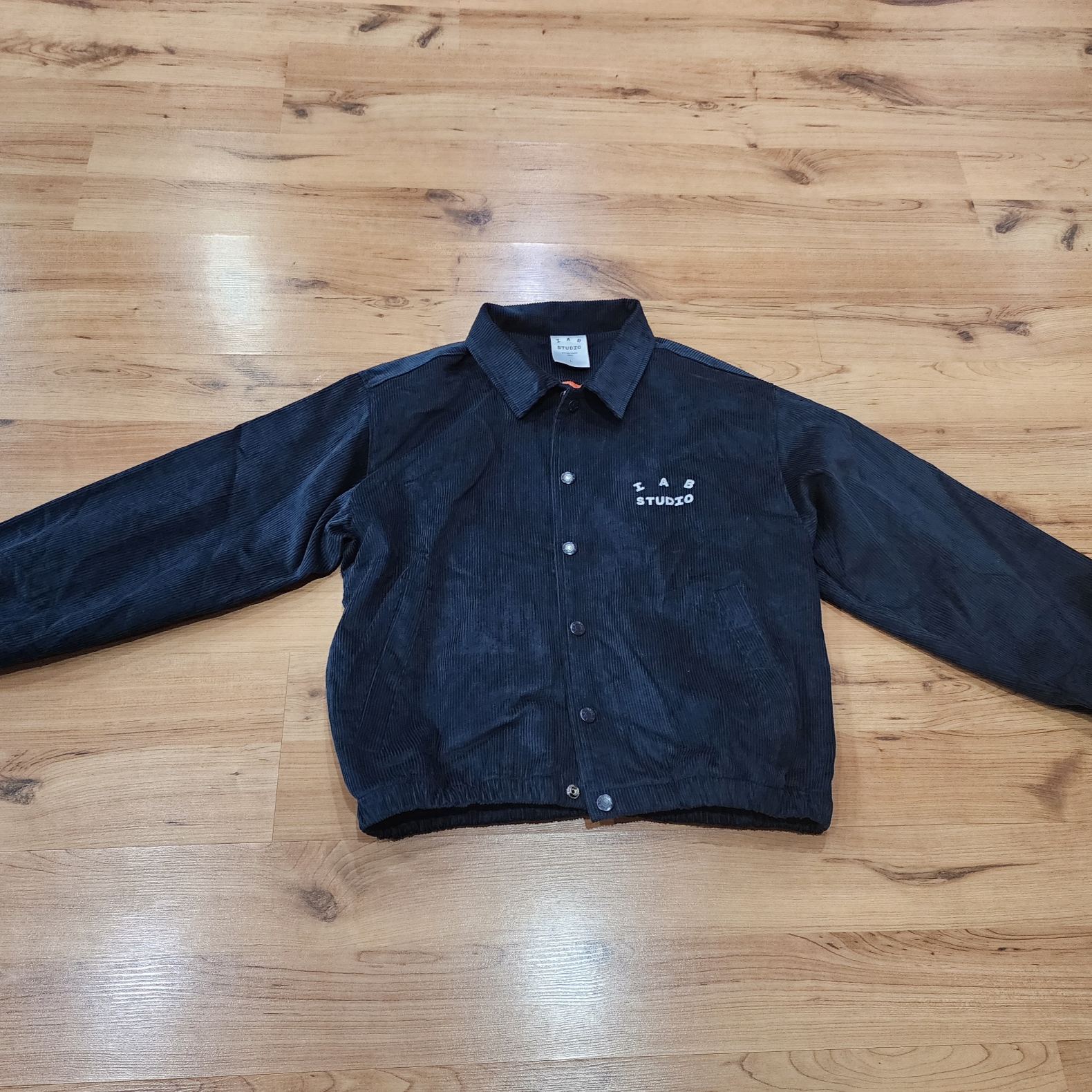 IAB Studio Corduroy Jacket Midnight Blue 착용 스타일 - 1