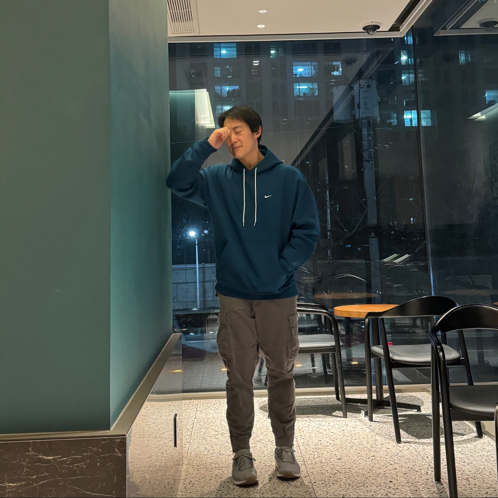 Nike NRG Solo Swoosh Fleece Hoodie Valerian Blue - Asia 착용 스타일