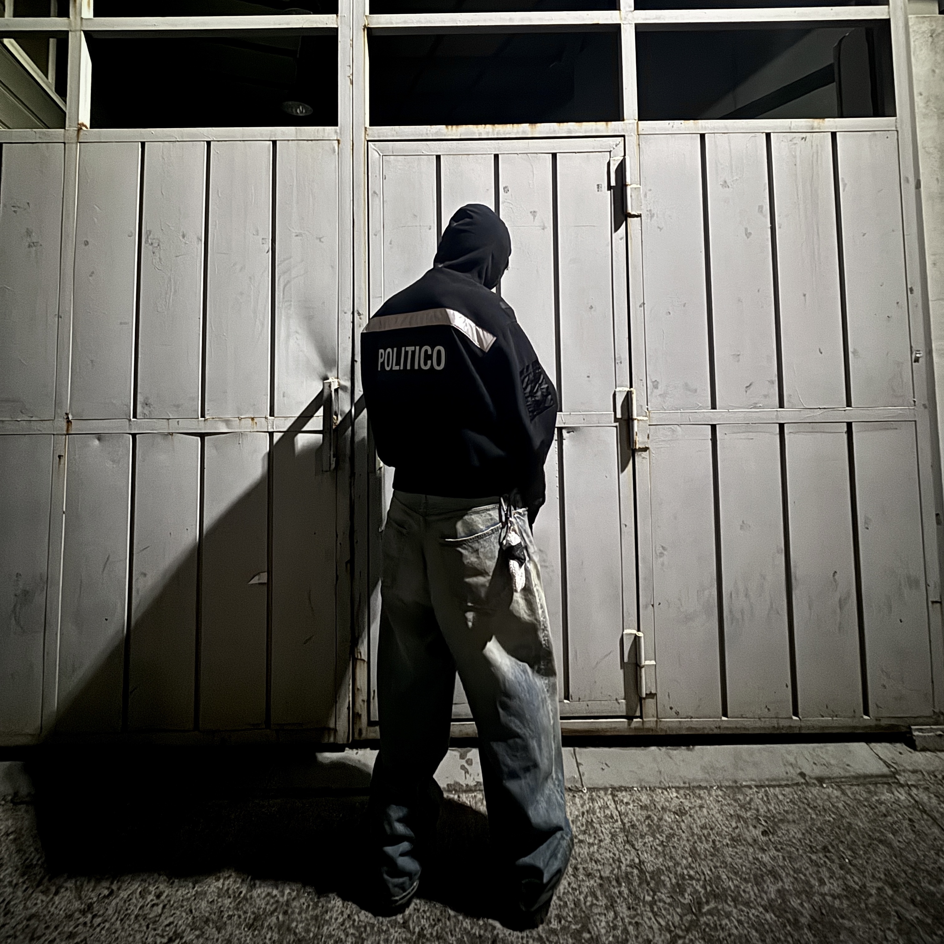 Project G/R Politico Fleece Jacket Black, Balenciaga Combat Strike 20mm Boots Black 착용 스타일 - 6