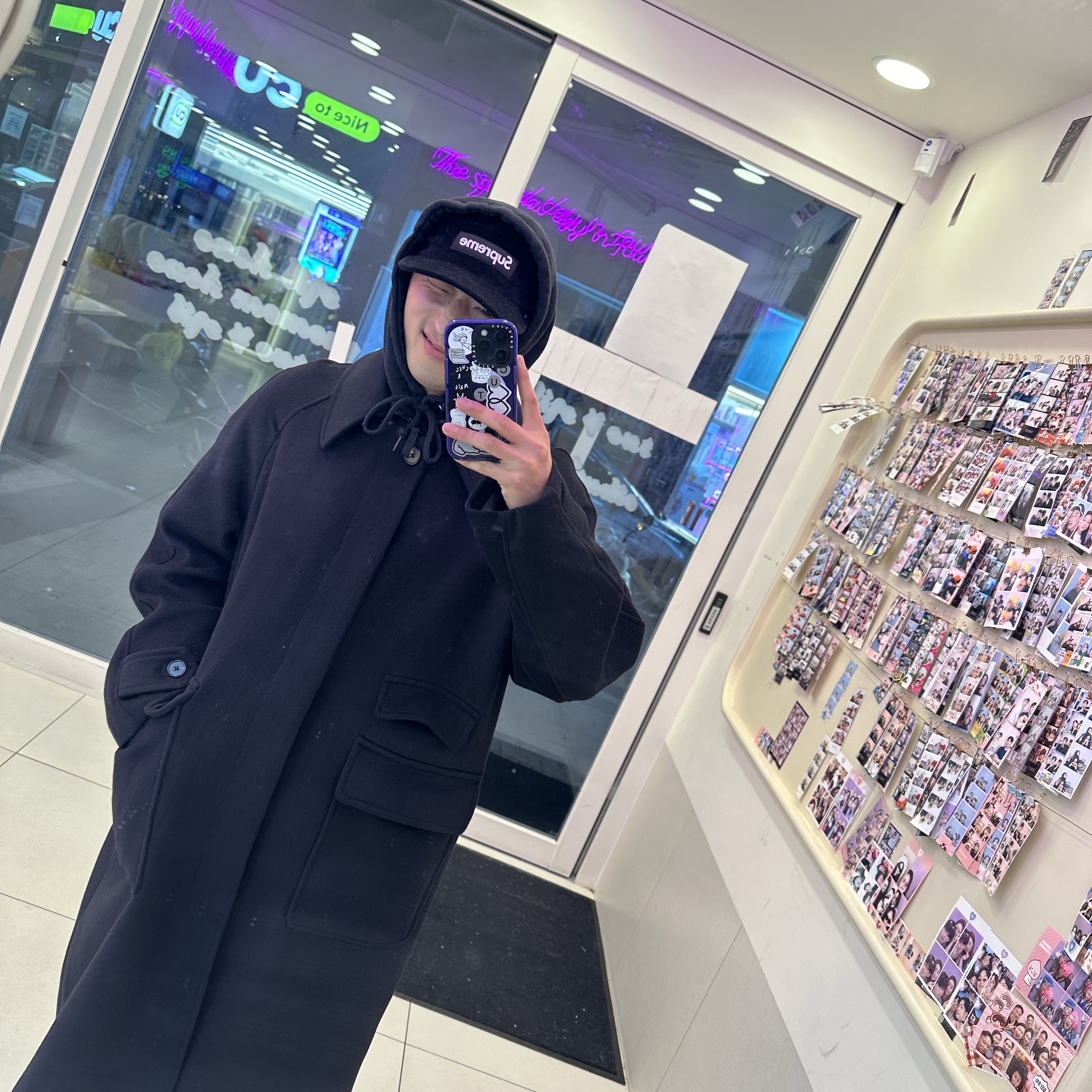 Supreme Washed Chino Twill Camp Cap Black, Stussy Basic Stussy Hoodie Black 2023 착용 스타일