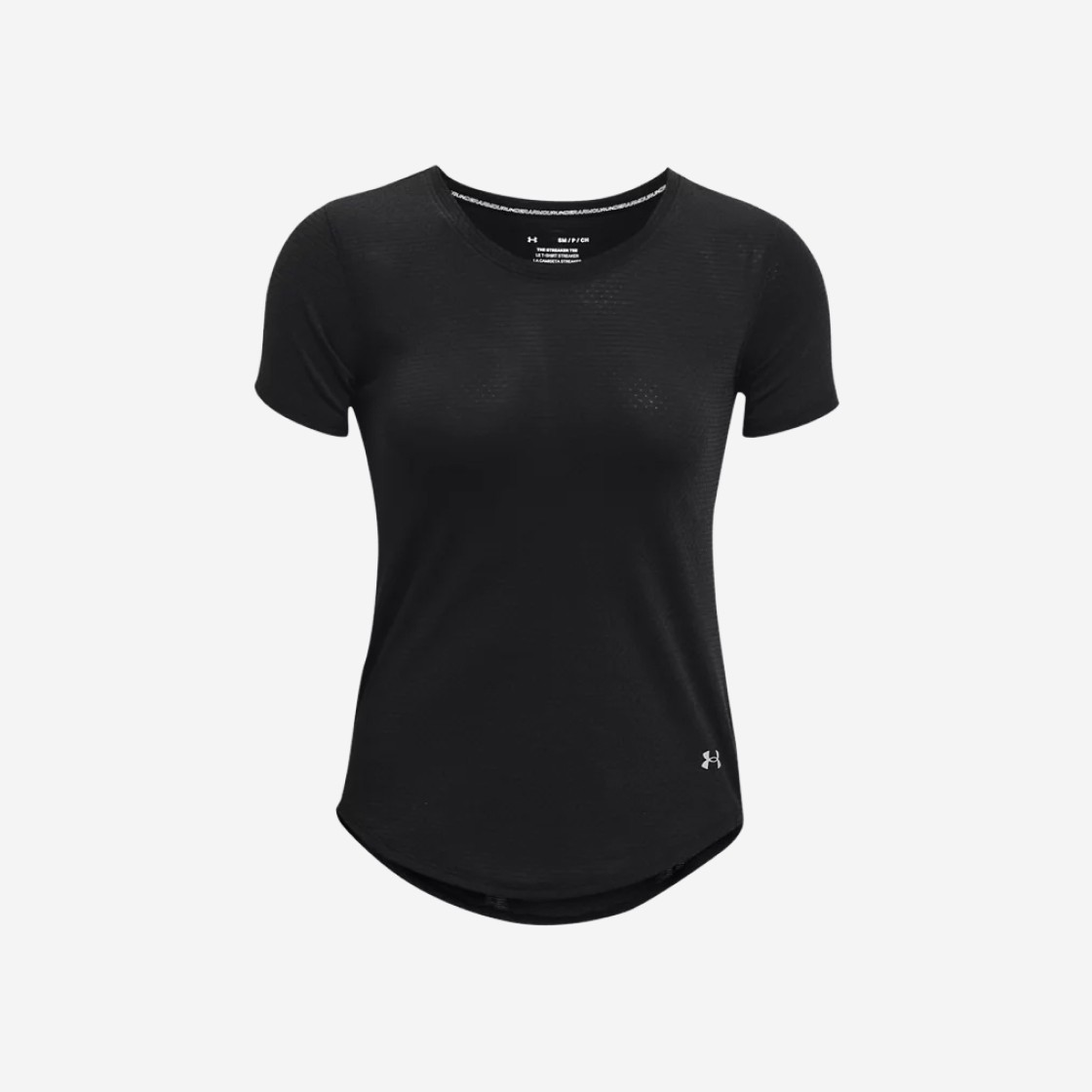 (W) Under Armour Streaker Run Short Sleeve Black Reflective 상세 이미지 1