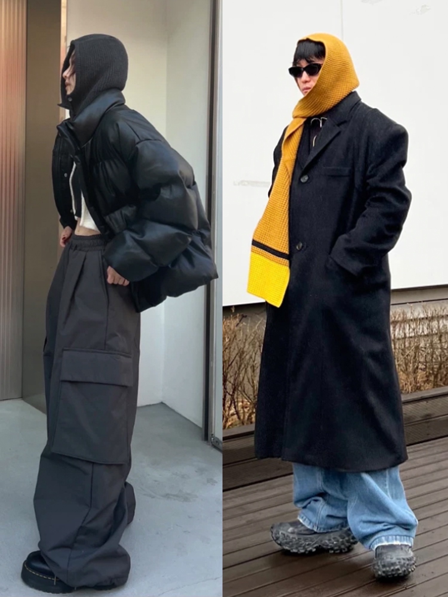 Zara x Ader Error Oversize Sweater Grey, Jordan 1 x Travis Scott x Fragment Retro Low OG SP Military Blue 착용 스타일 - 3