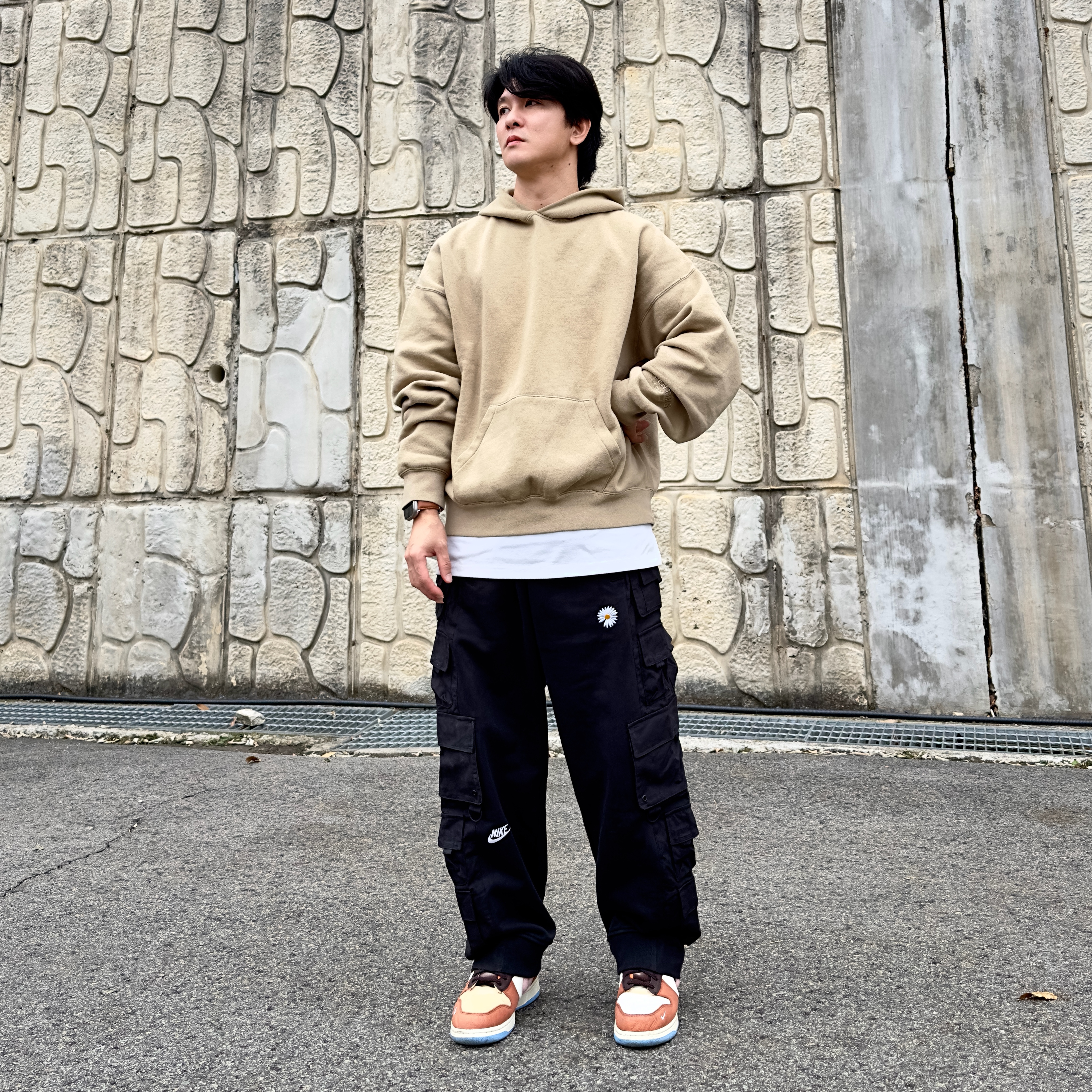 Nike x Peaceminusone Wide Pants Black (DR0096-010), Nike x Social Status Dunk Mid Free Lunch Chocolate Milk 착용 스타일 - 1