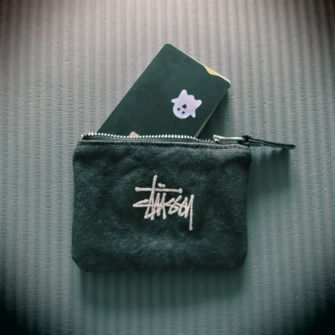 Stussy Canvas Coin Pouch Washed Black, Stussy Canvas Coin Pouch Highlander 착용 스타일 - 2