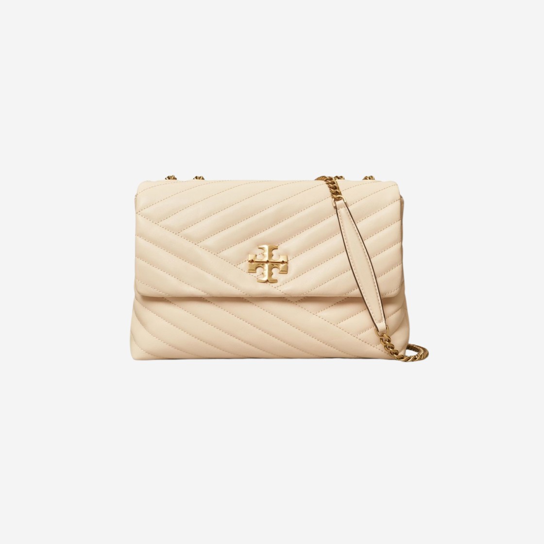 Tory Burch Kira Chevron Small Convertible Shoulder Bag New Cream 상세 이미지 1