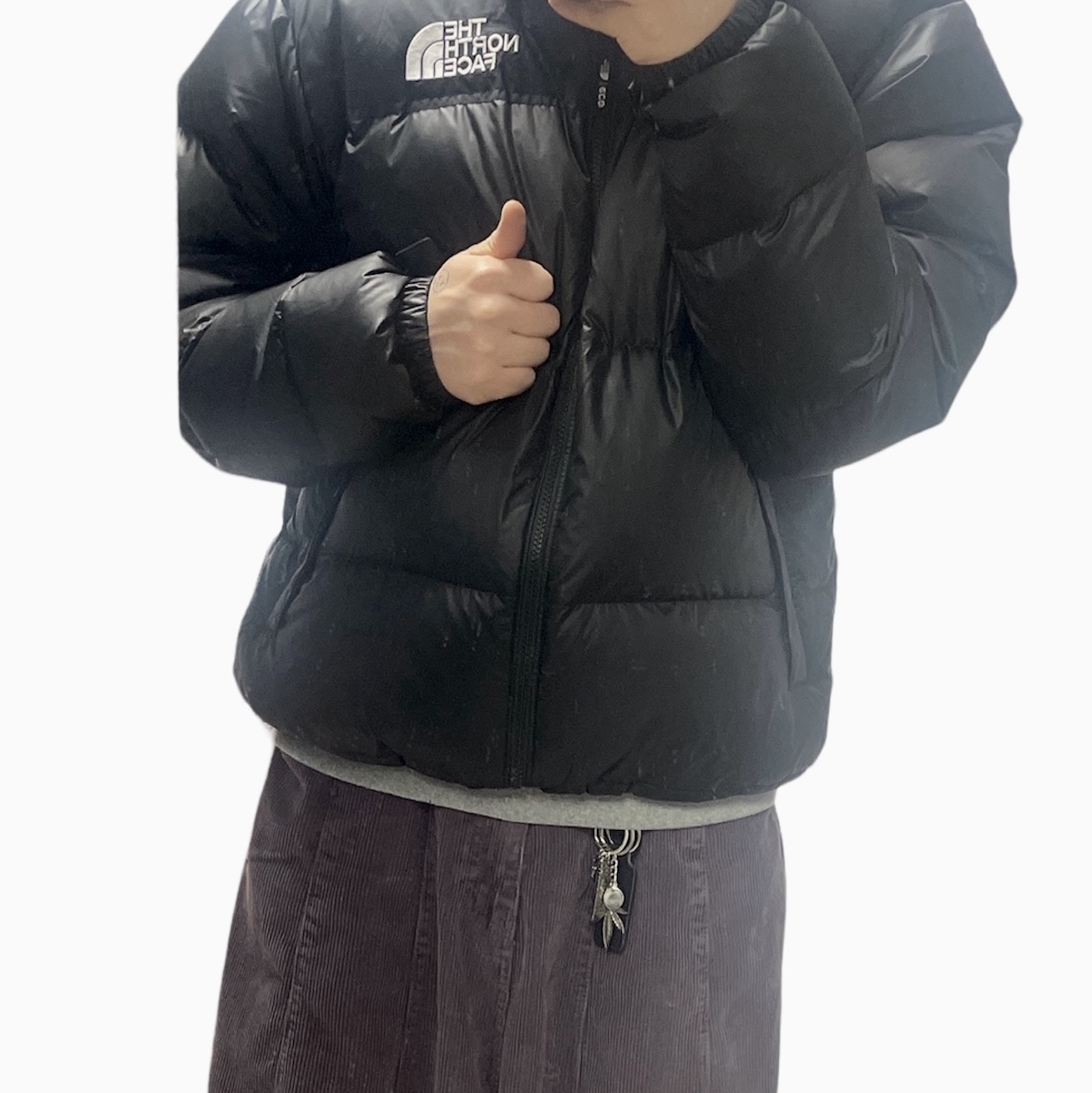 The North Face 1996 Retro Nuptse Jacket Black 착용 스타일