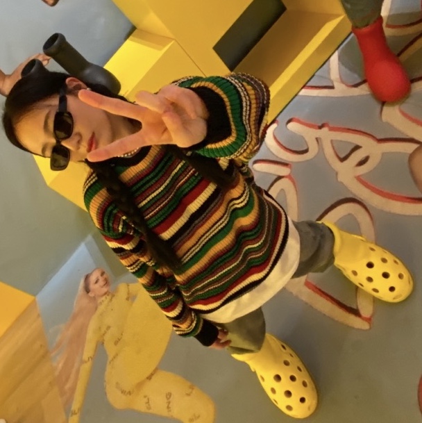 Supreme Small Box Ribbed Sweater Multicolor - 23FW 착용 스타일