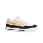 (W) Chanel Sneakers Velvet Suede Calfskin & Ivory Black