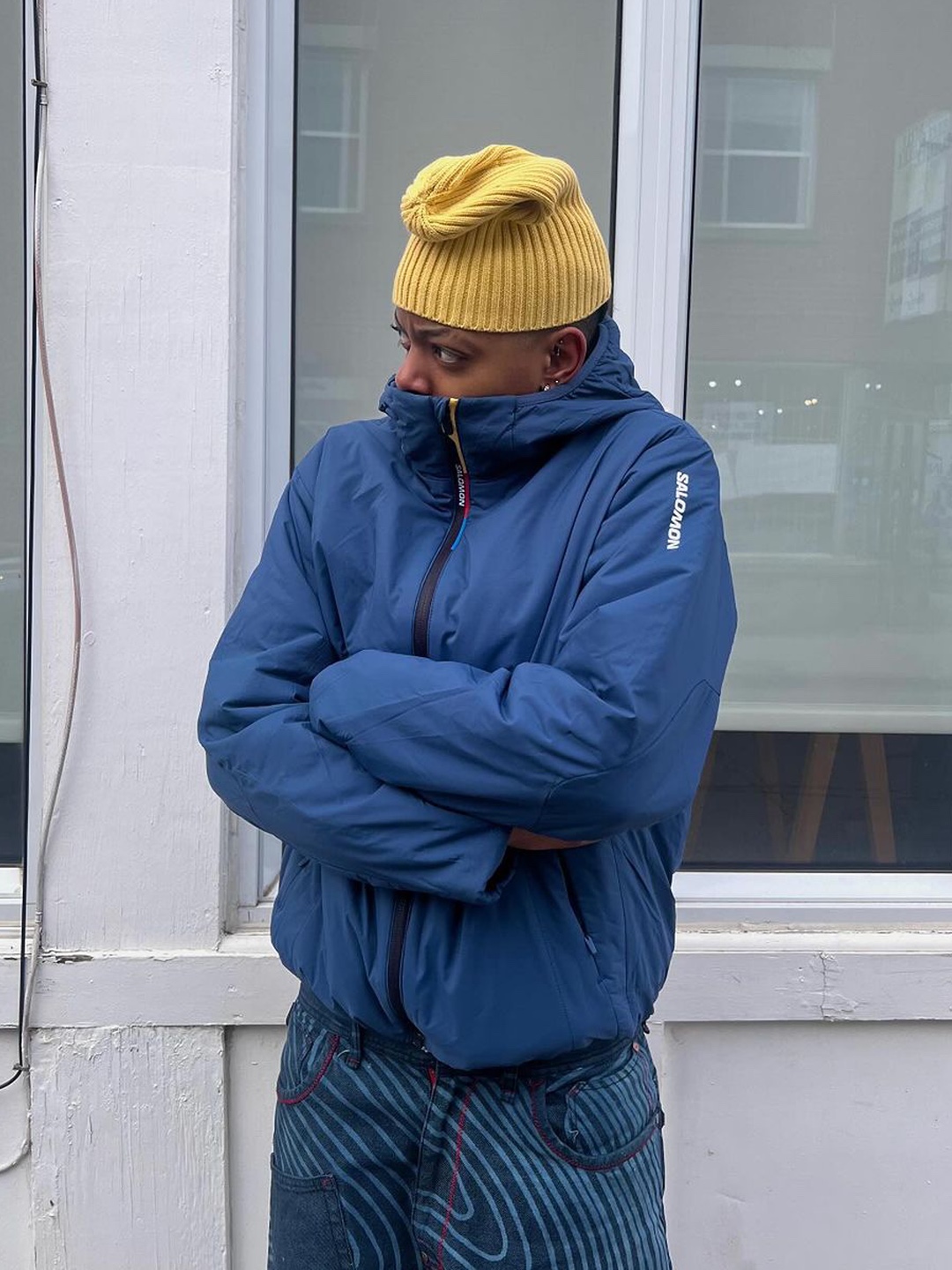 Salomon Modisay Jacket Black, Salomon Modisay Jacket Dark Blue 착용 스타일 - 4
