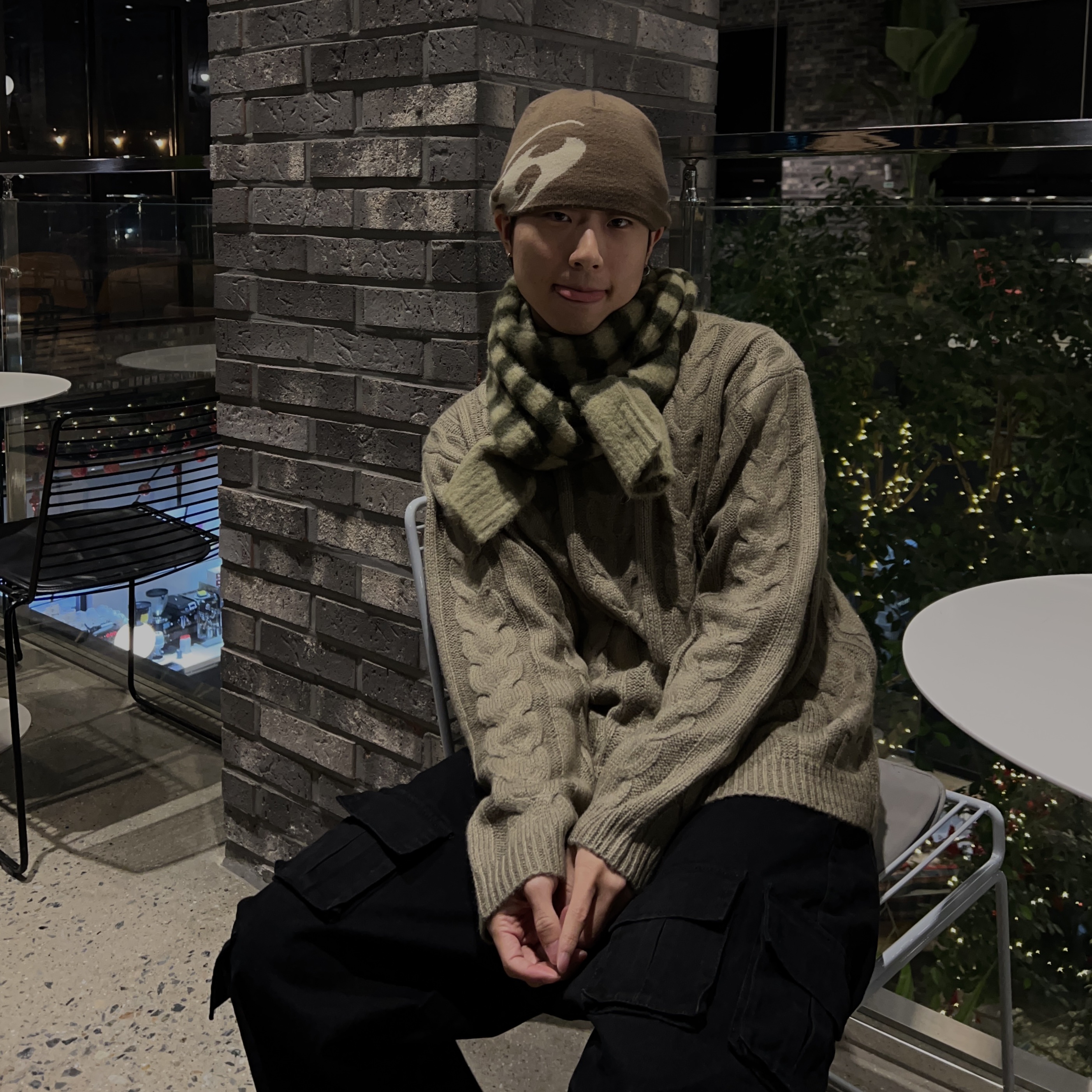 Sansan Gear Logo Beanie Brown - 22FW, UGG Tasman Slipper Chestnut 착용 스타일 - 1