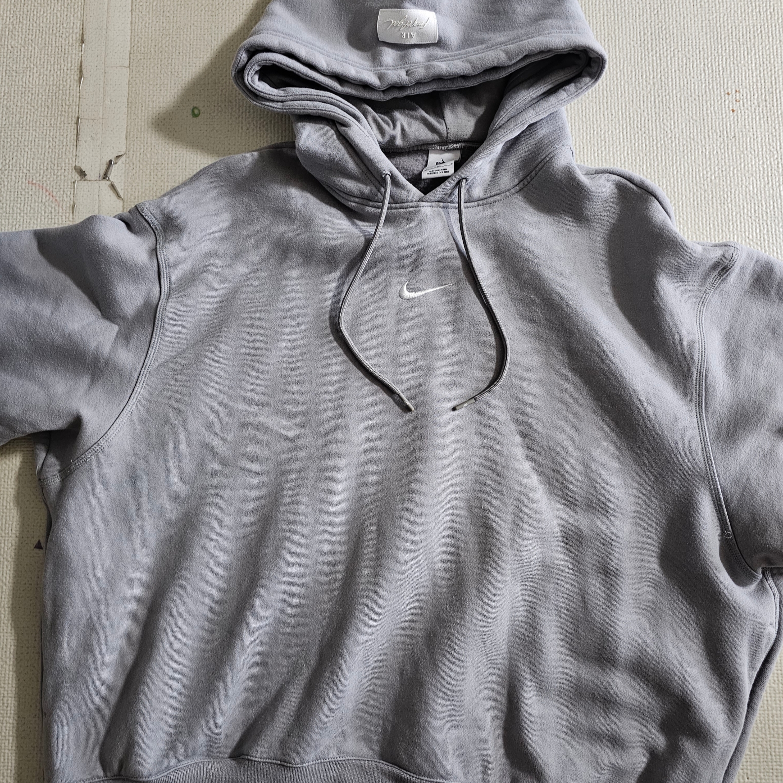 Adidas x Fear of God Athletics Heavy Fleece Hoodie Black - KR Sizing, Nike x Fear of God Double Hood Hoodie Dust Sail 착용 스타일 - 2