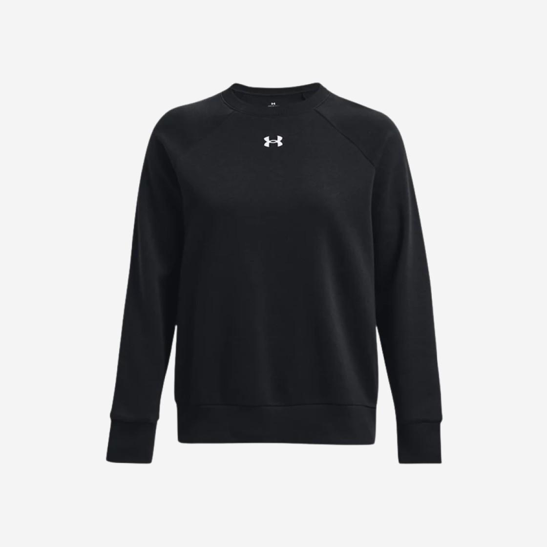 (W) Under Armour Rival Fleece Crew Black White 상세 이미지 1