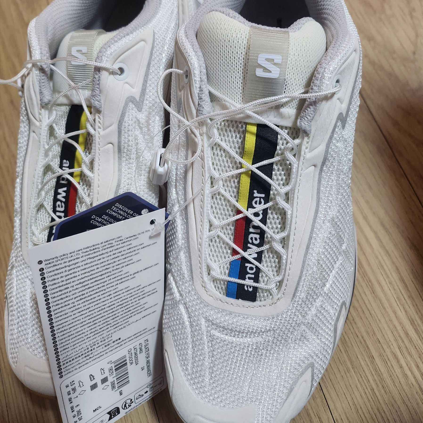 Salomon x And Wander XT-Slate ADV White Vanila Ice Lunar Rock 착용 스타일 - 2