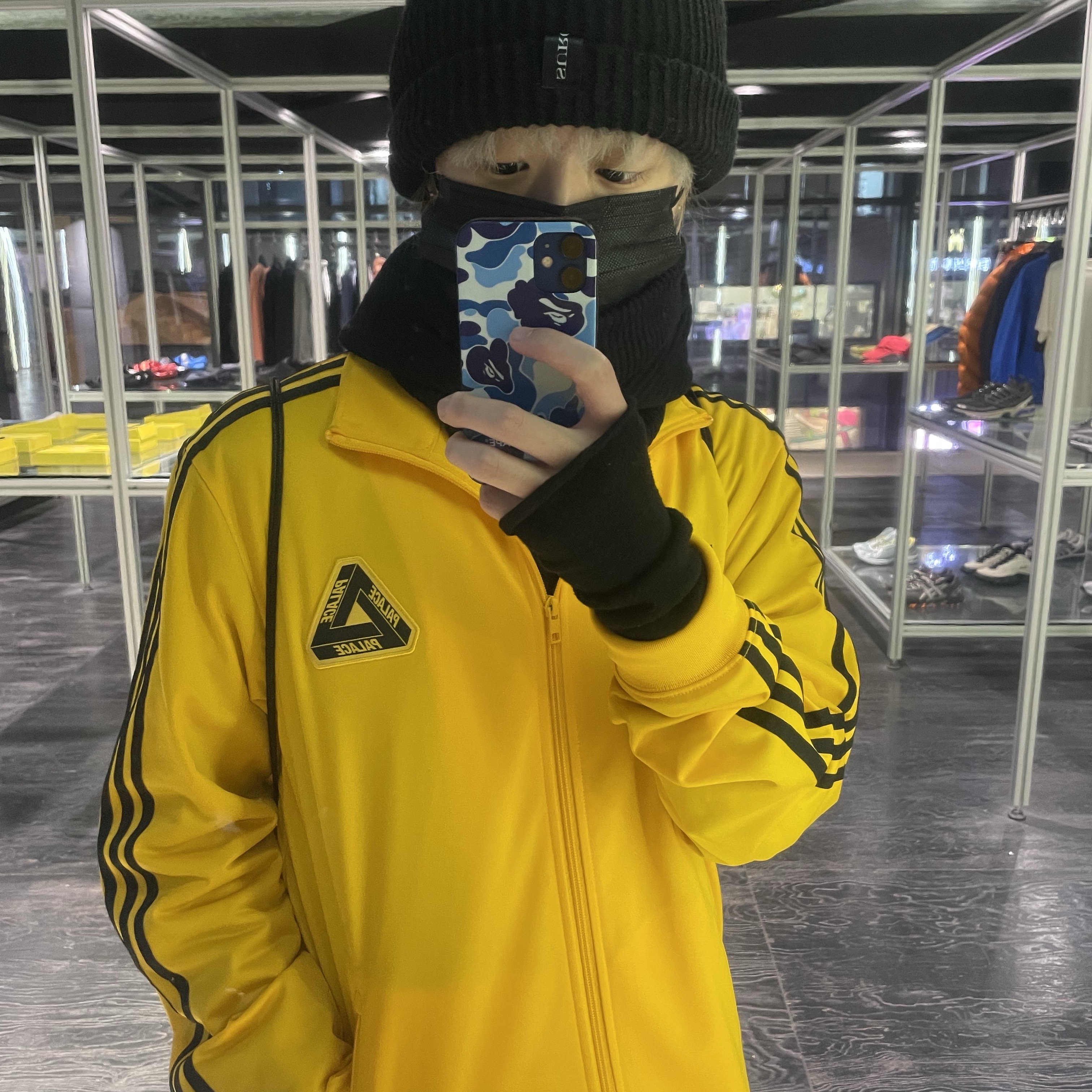 Palace x Adidas Firebird Track Top Yellow - 20FW 착용 스타일 - 2